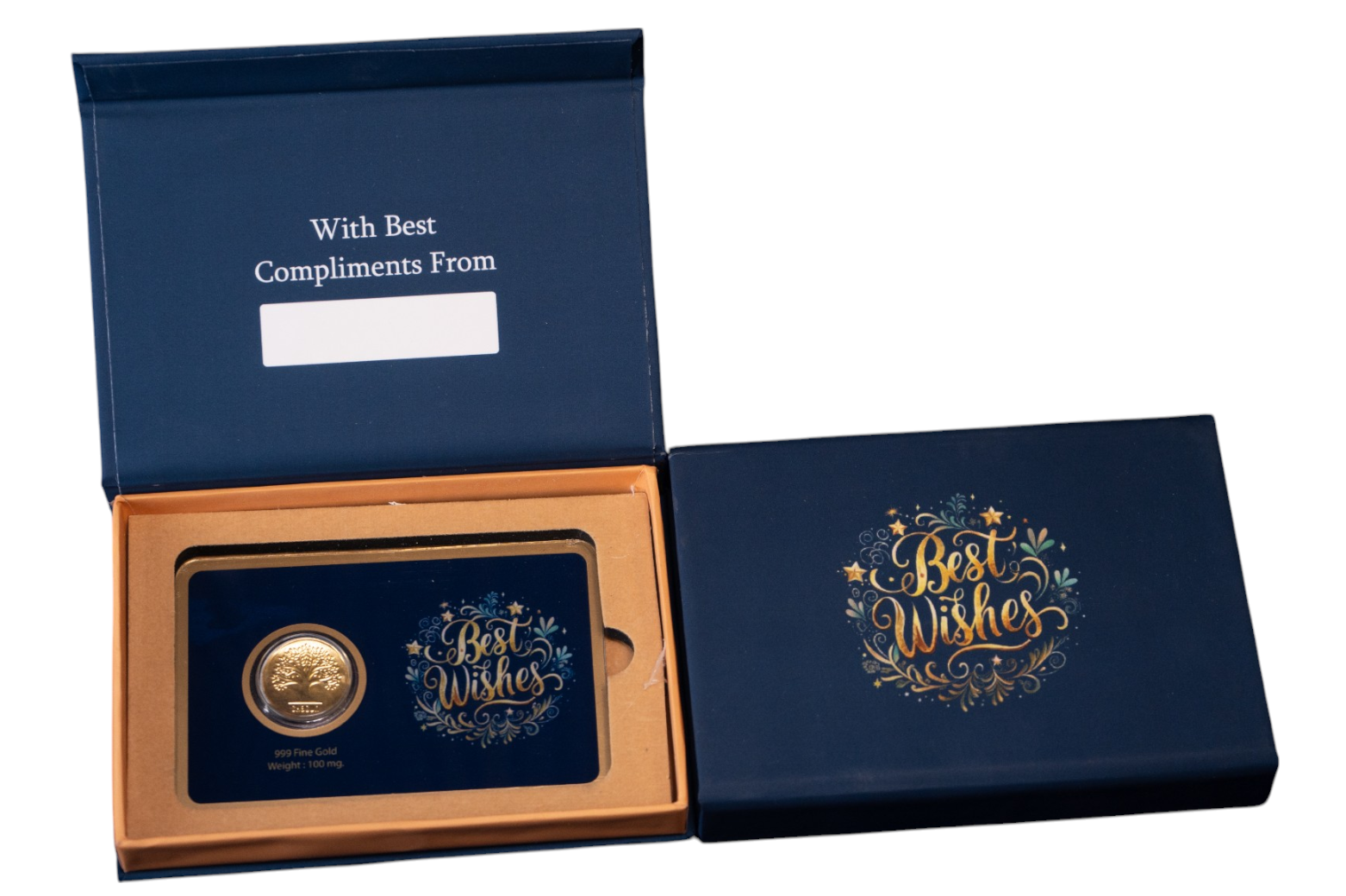 GOLD COIN BEST WISHES - NAVY BLUE 100MG WITH BOX