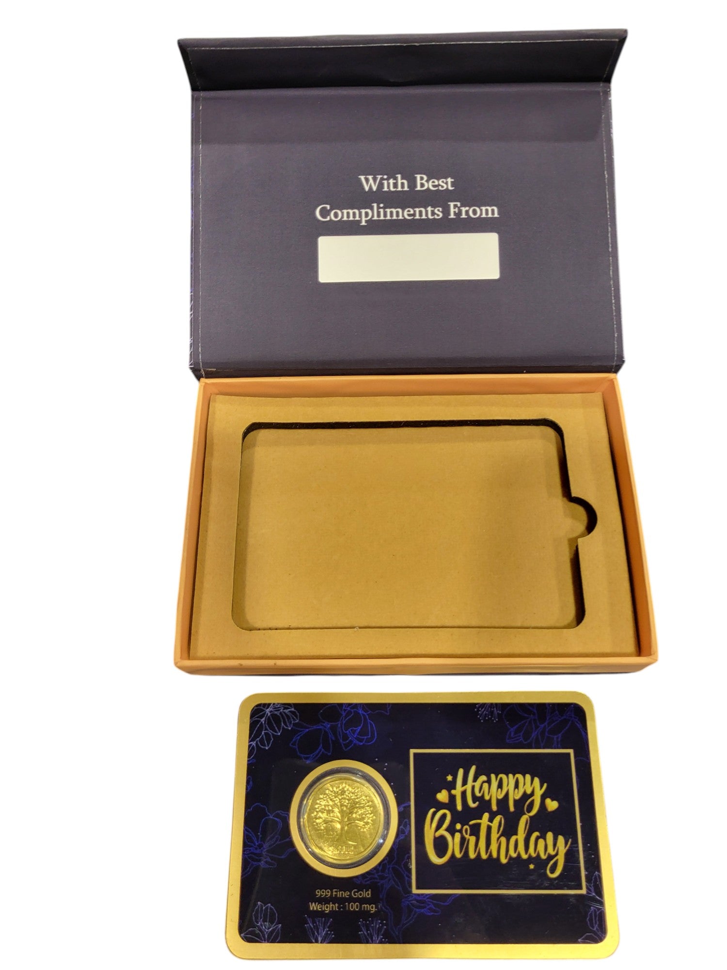 GOLD COIN HAPPY BIRTHDAY - NAVY BLUE 100MG WITH BOX