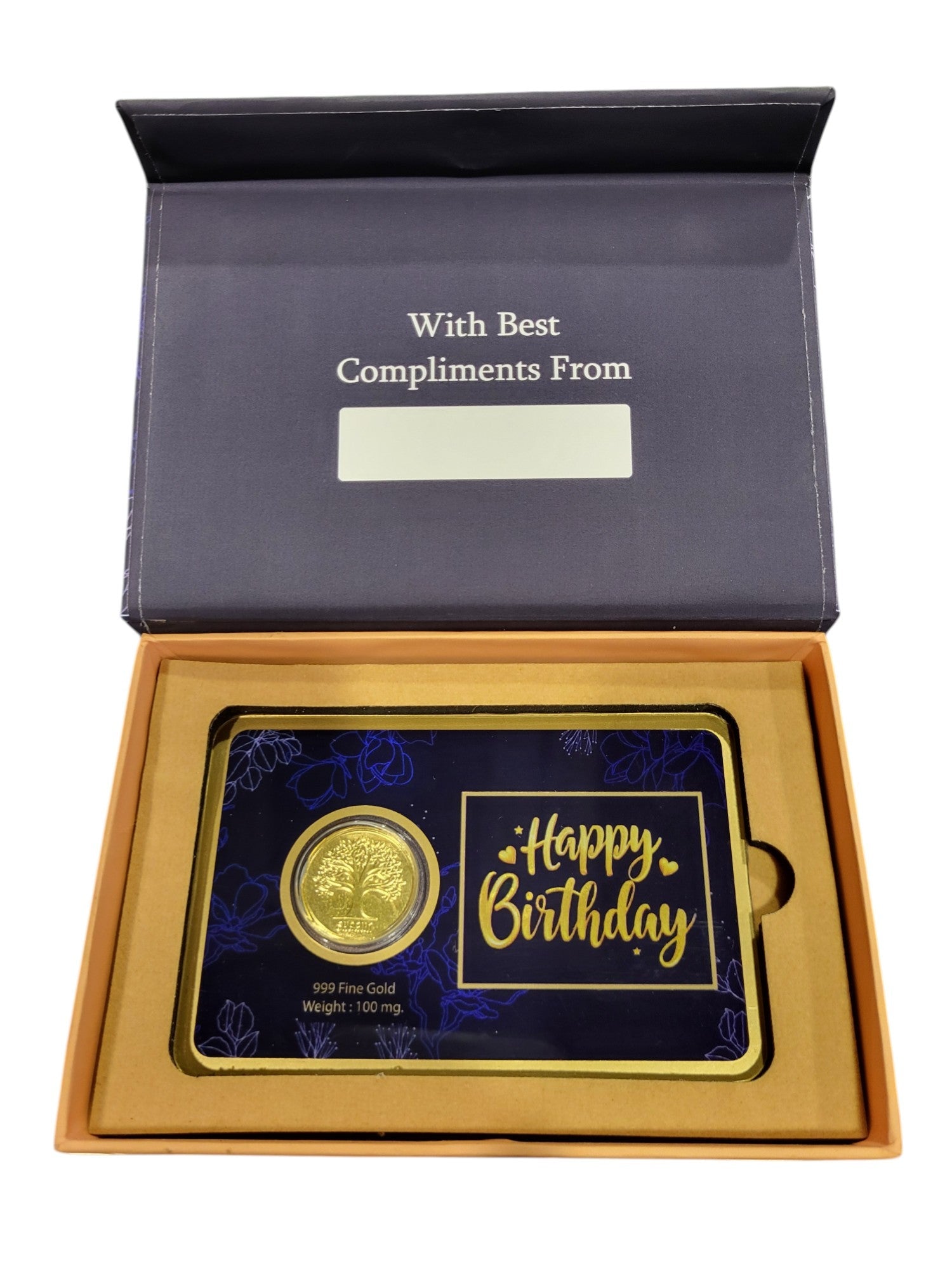 GOLD COIN HAPPY BIRTHDAY - NAVY BLUE 100MG WITH BOX