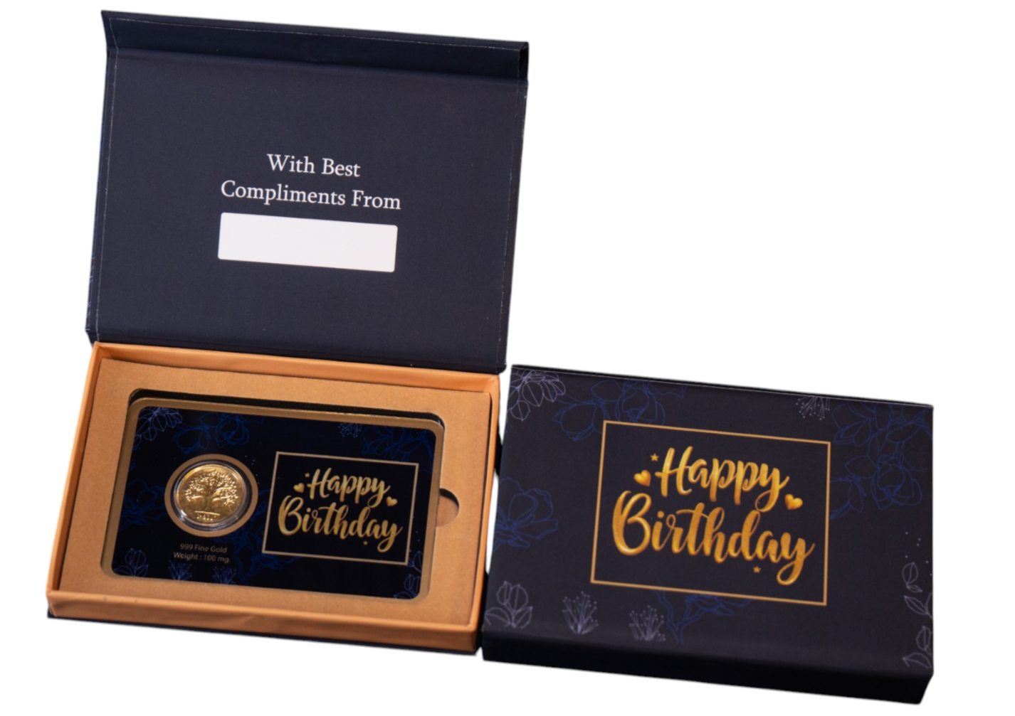 GOLD COIN HAPPY BIRTHDAY - NAVY BLUE 100MG WITH BOX