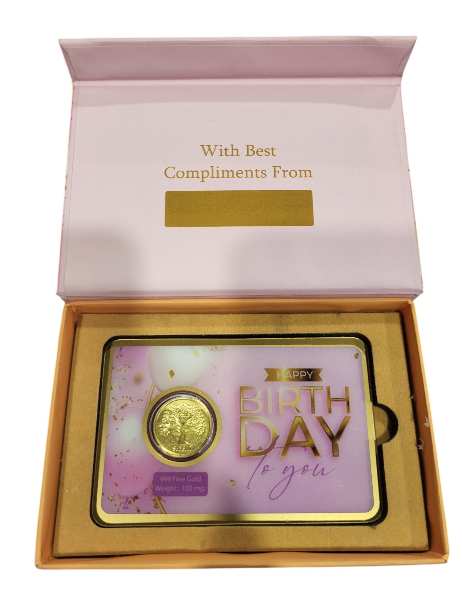 GOLD COIN HAPPY BIRTHDAY - PINK 100MG WITH BOX
