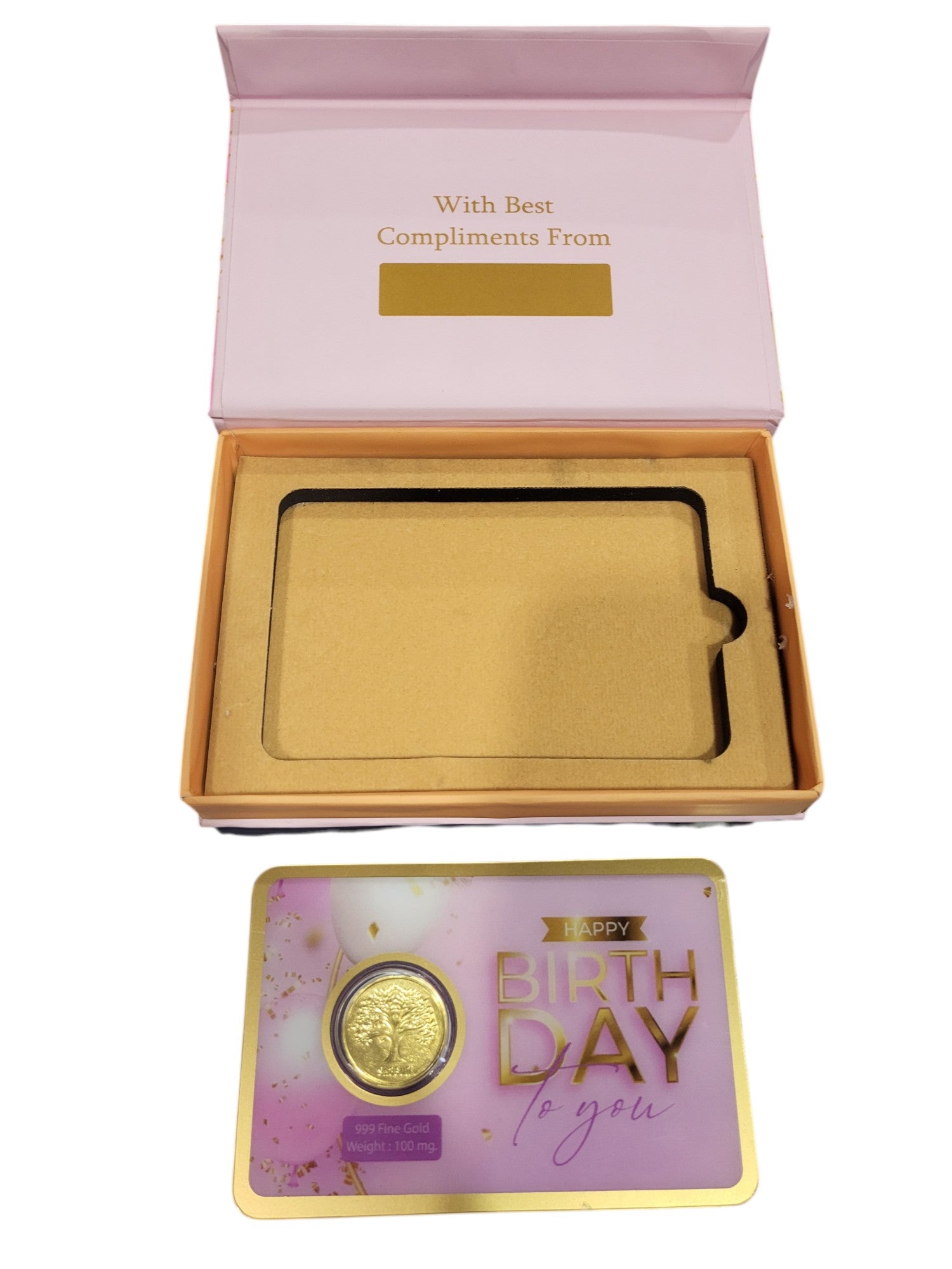 GOLD COIN HAPPY BIRTHDAY - PINK 100MG WITH BOX