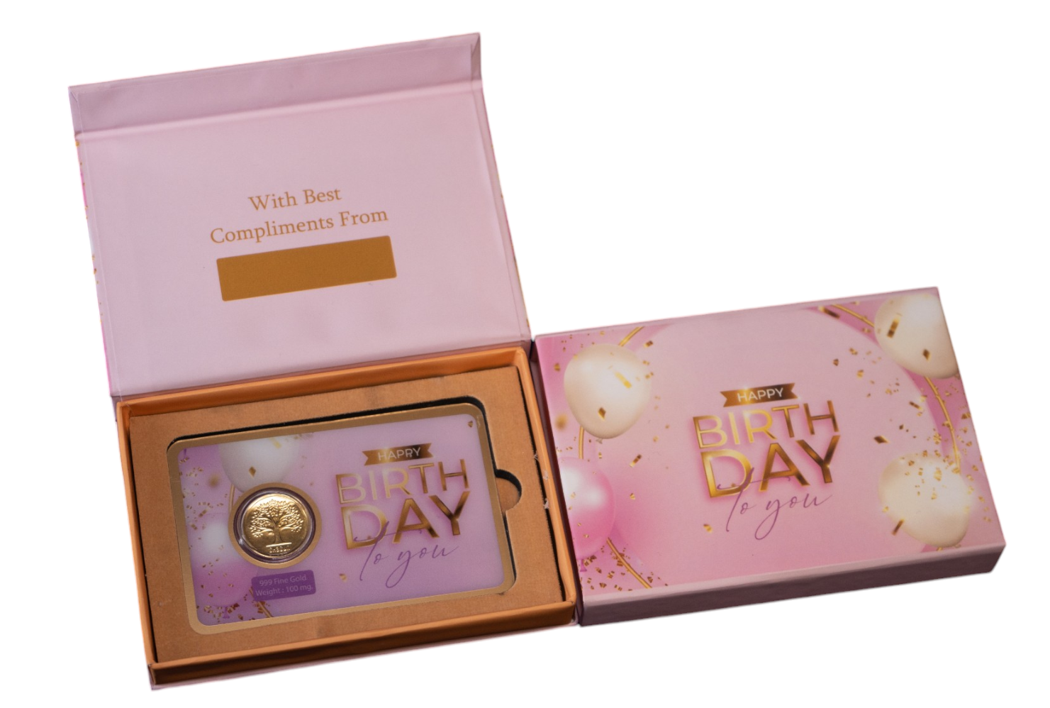 GOLD COIN HAPPY BIRTHDAY - PINK 100MG WITH BOX