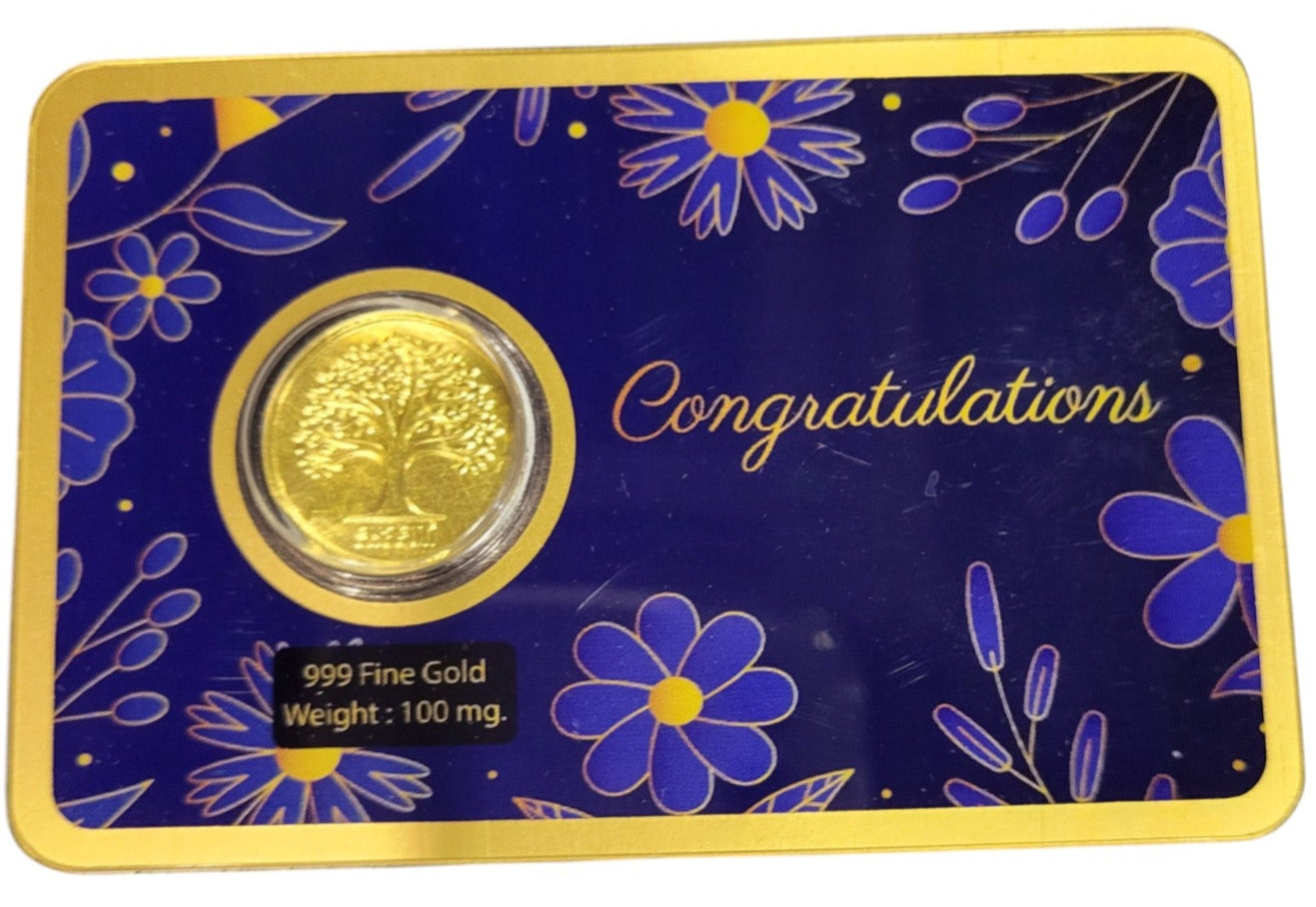 GOLD COIN CONGRATULATION - NAVY BLUE 100MG WITH BOX