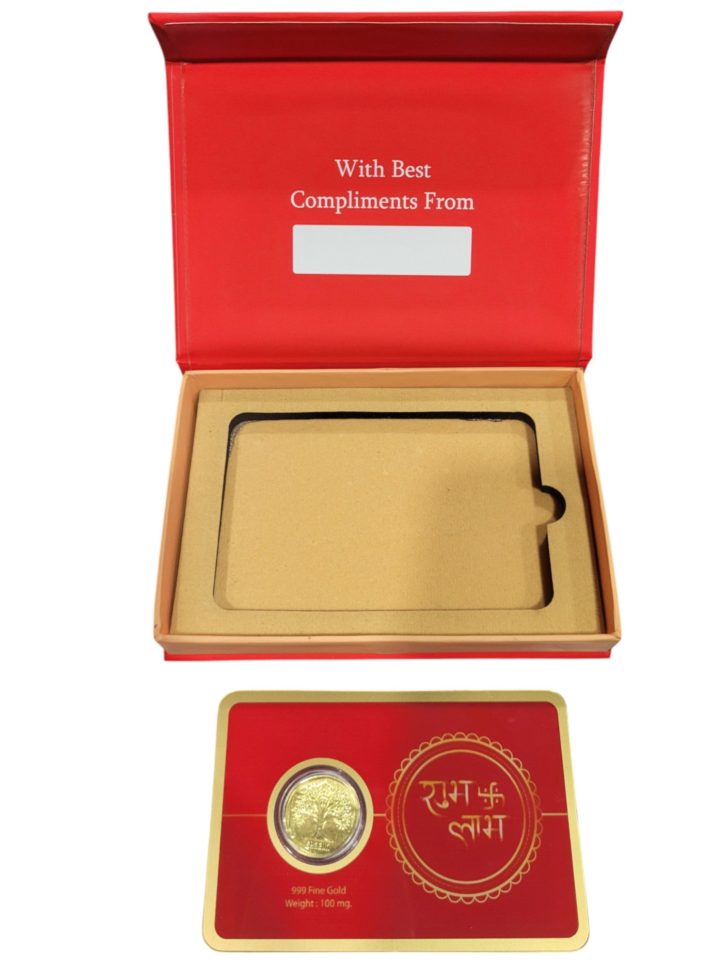 GOLD COIN SHUBH LABH - RED 100MG WITH BOX
