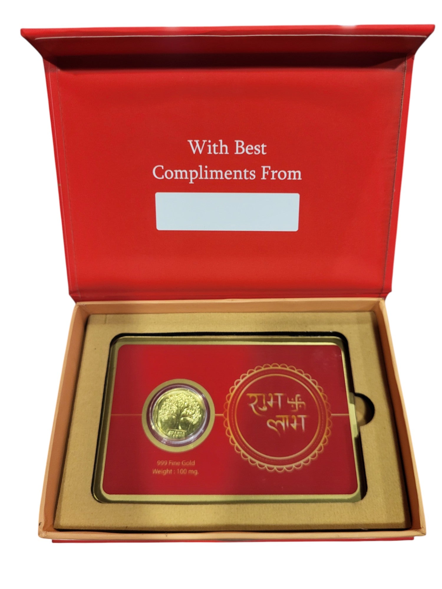 GOLD COIN SHUBH LABH - RED 100MG WITH BOX