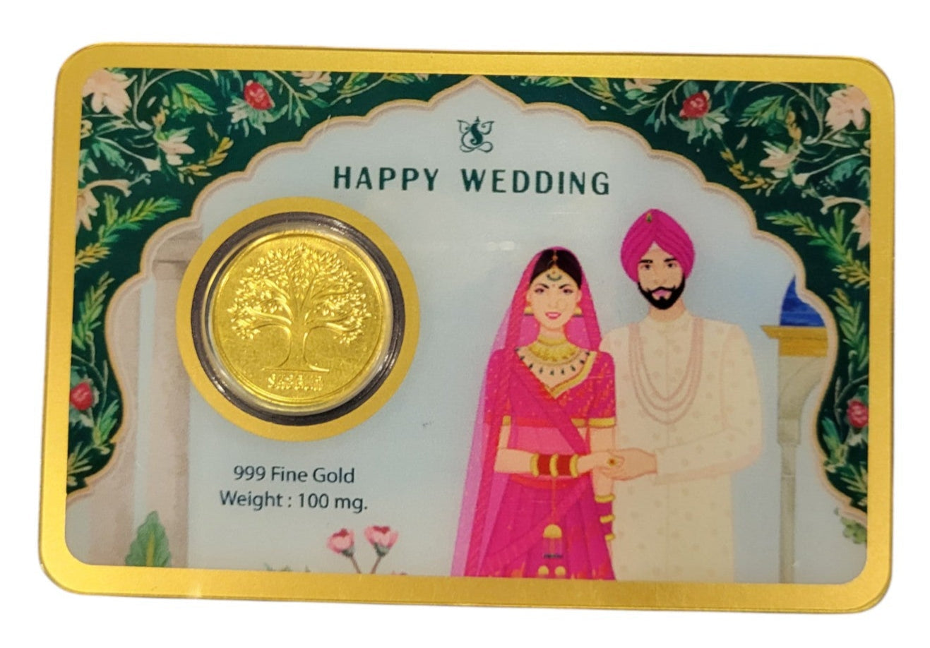 GOLD COIN HAPPY WEDDING COUPLE - GREEN 100MG WITH BOX