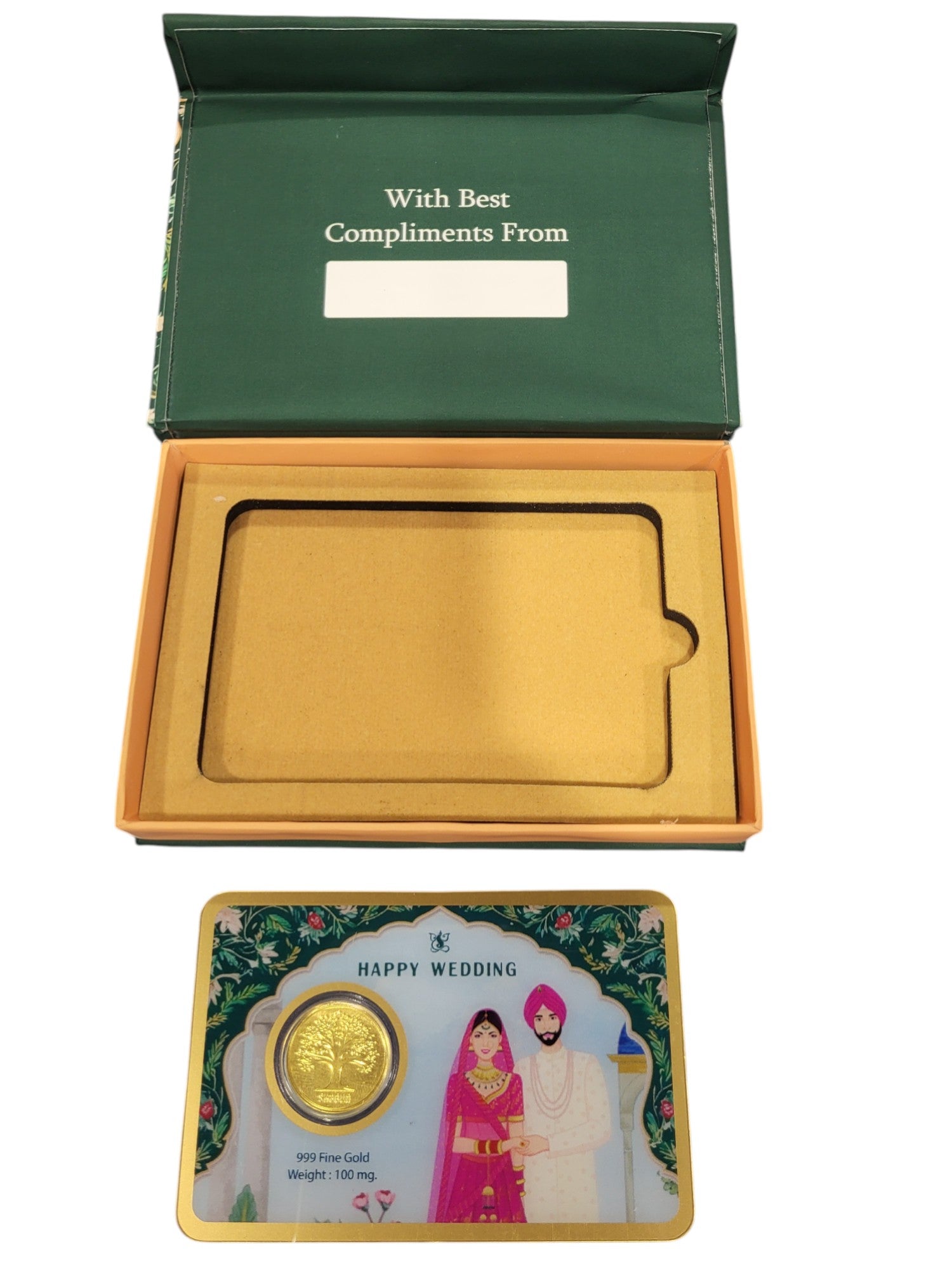 GOLD COIN HAPPY WEDDING COUPLE - GREEN 100MG WITH BOX