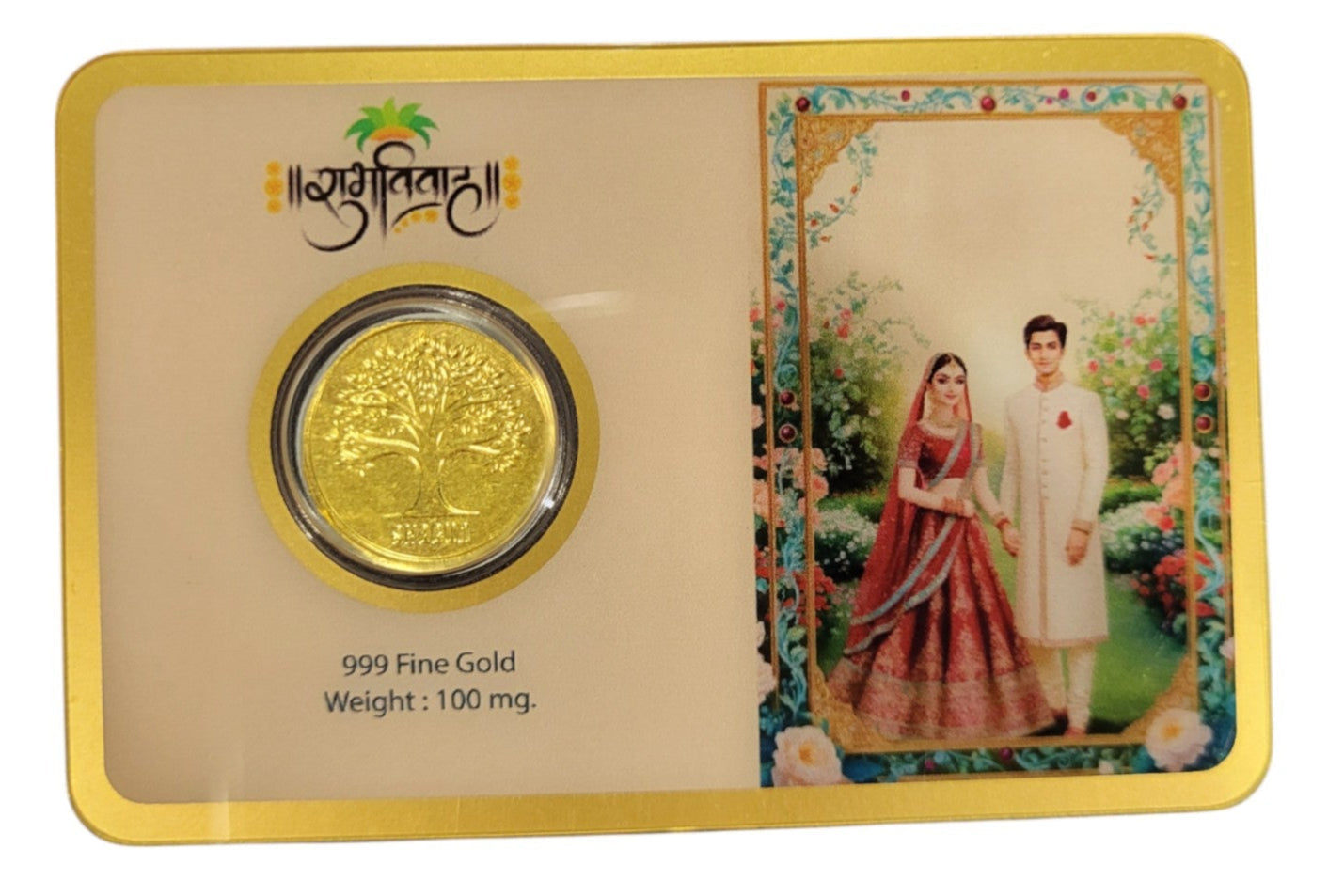 GOLD COIN SHUBH VIVAH HINDI - CREAM/GREEN  100MG WITH BOX