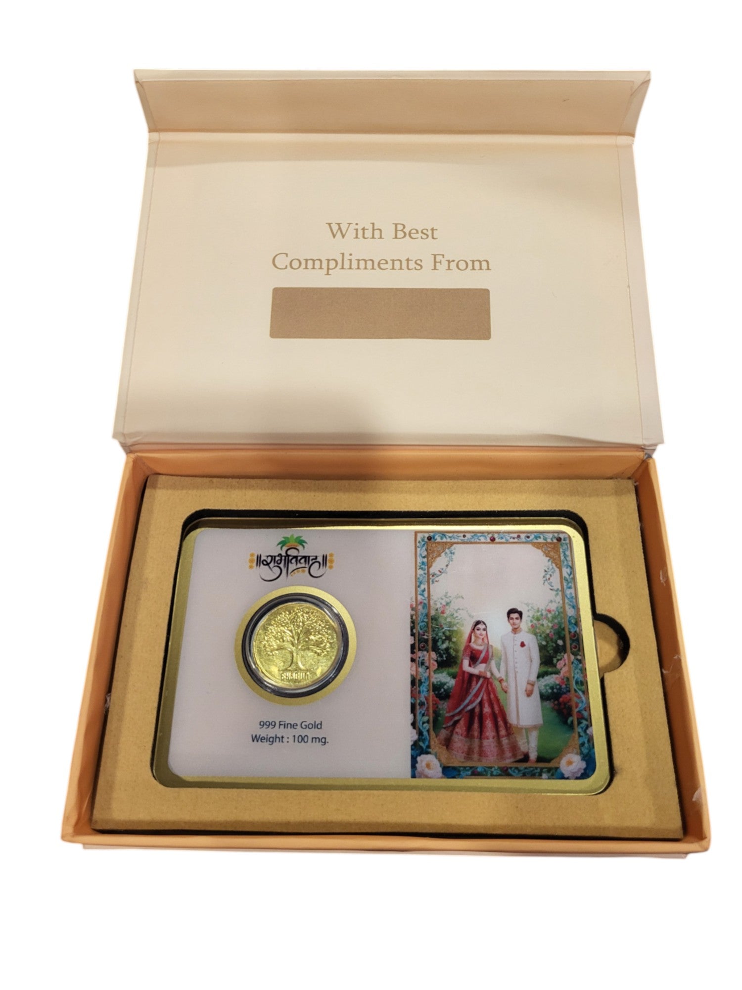 GOLD COIN SHUBH VIVAH HINDI - CREAM/GREEN  100MG WITH BOX