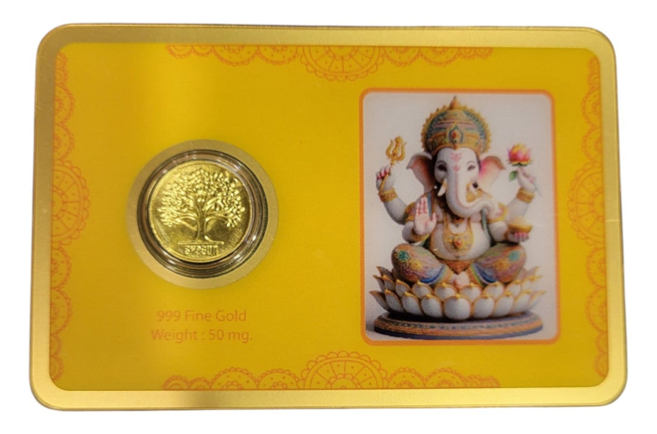 GOLD COIN GANESH JI - YELLOW 50MG WITH BOX