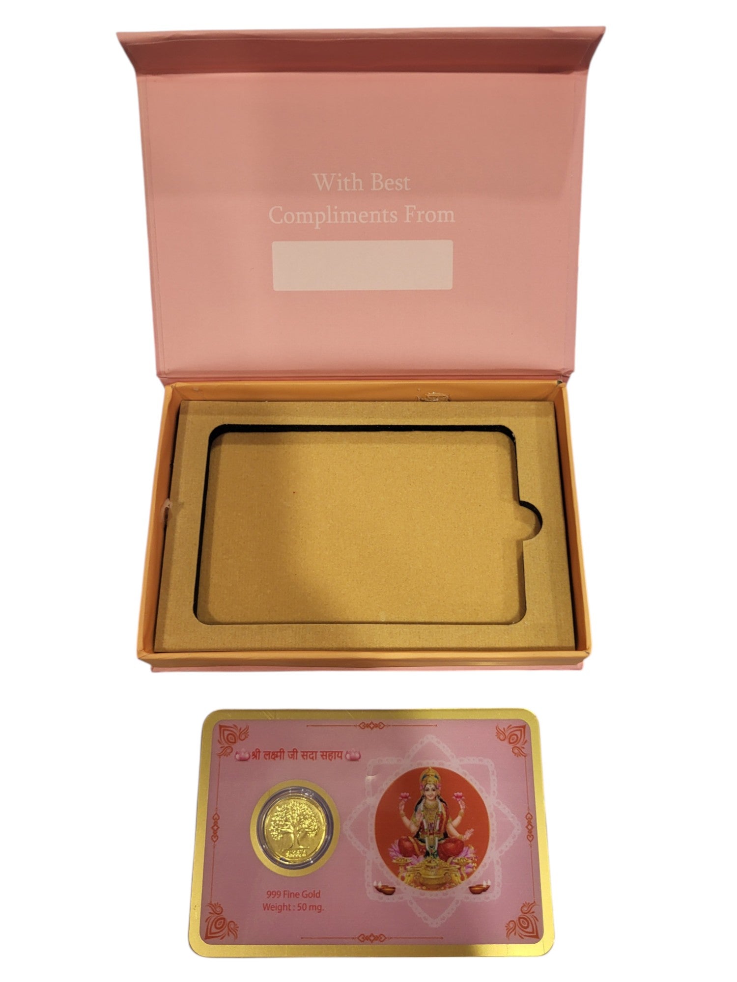 GOLD COIN LAXMIJI - PINK 50MG WITH BOX
