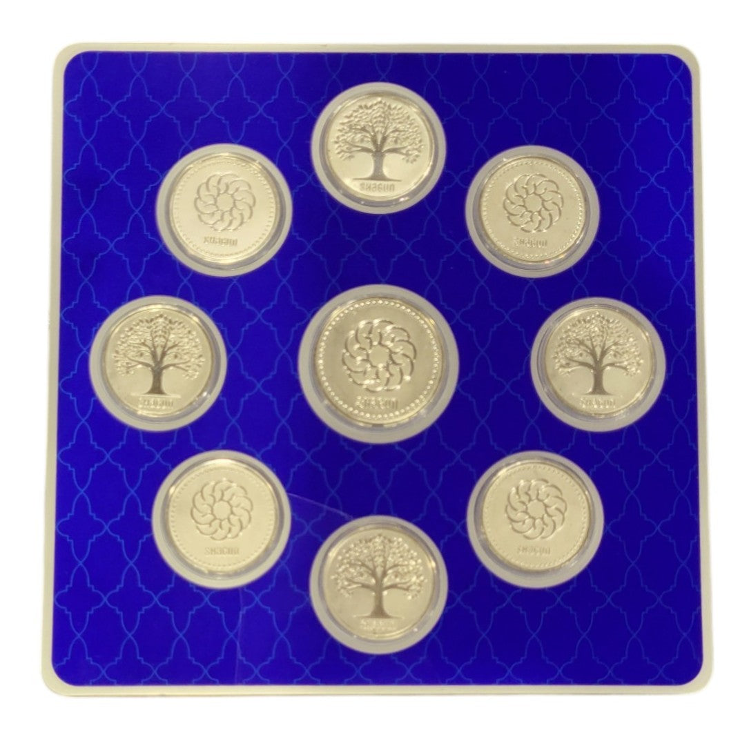 BEST WISHES FOLDER WITH SILVER COIN PLAIN -  BLUE 10 GM (RS-4+TREE-4+RS-1))