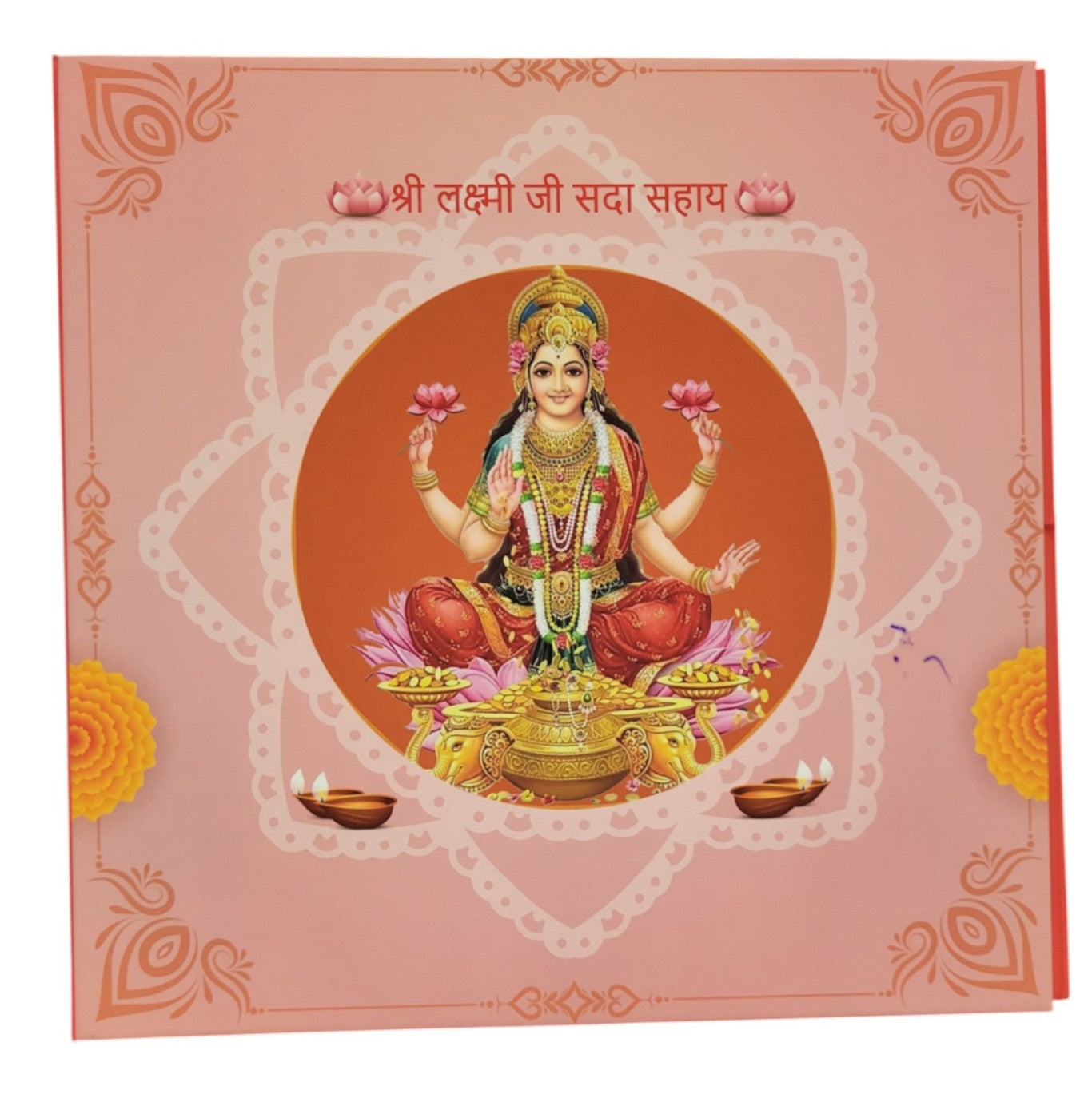 FOLDER LAXMI JI - RED/PINK WITH SILVER COIN LAXMI JI - RED 10 GM (ALL LAXMIJI)