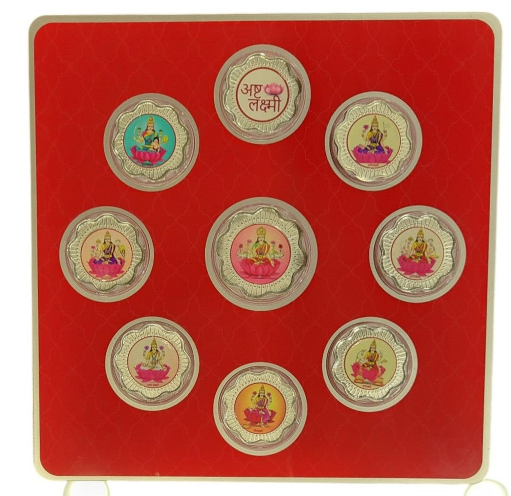 FOLDER LAXMI JI - RED/PINK WITH SILVER COIN LAXMI JI - RED 10 GM (ALL LAXMIJI)