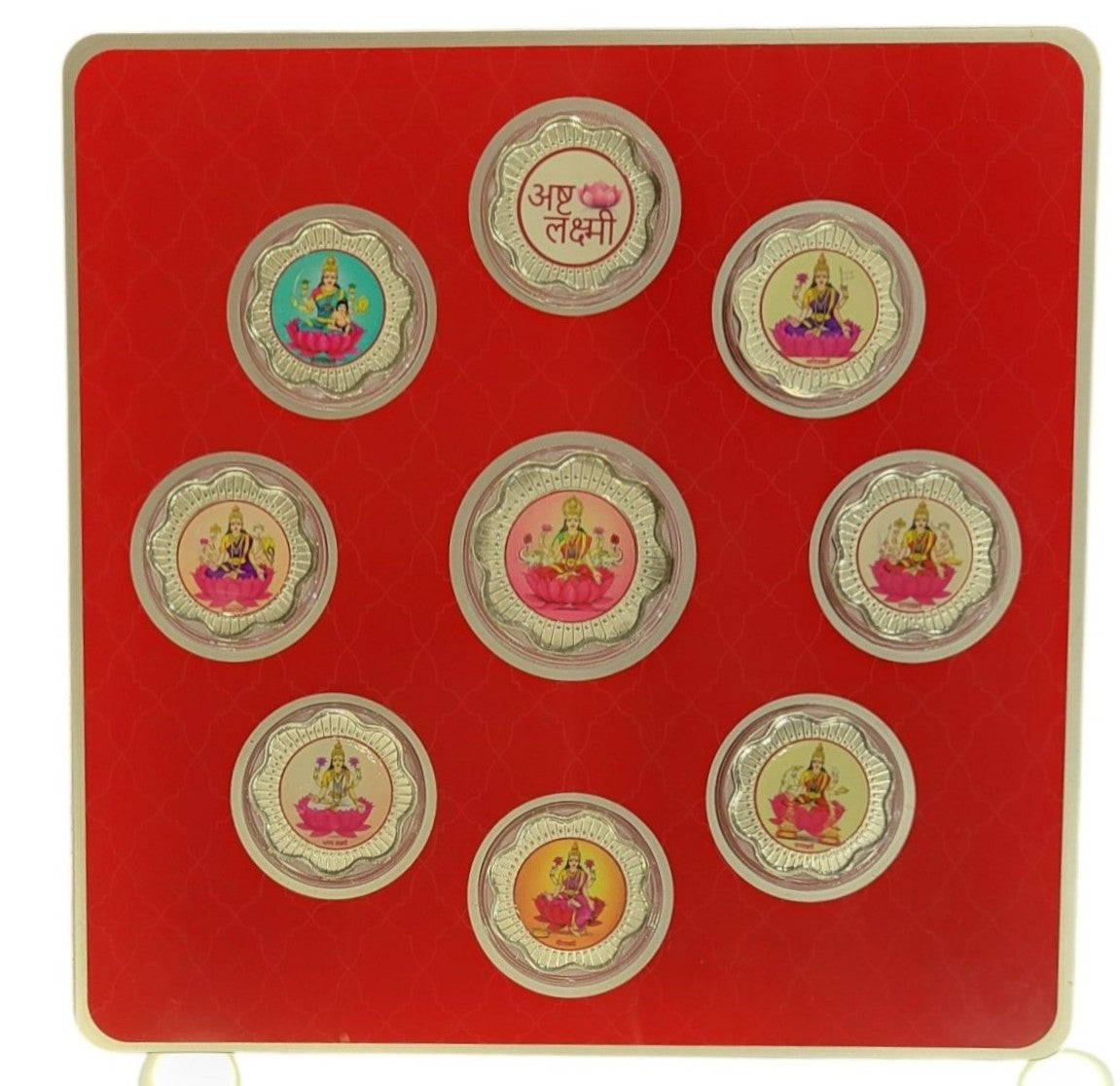 FOLDER LAXMI JI - RED/PINK WITH SILVER COIN LAXMI JI - RED 10 GM (ALL LAXMIJI)