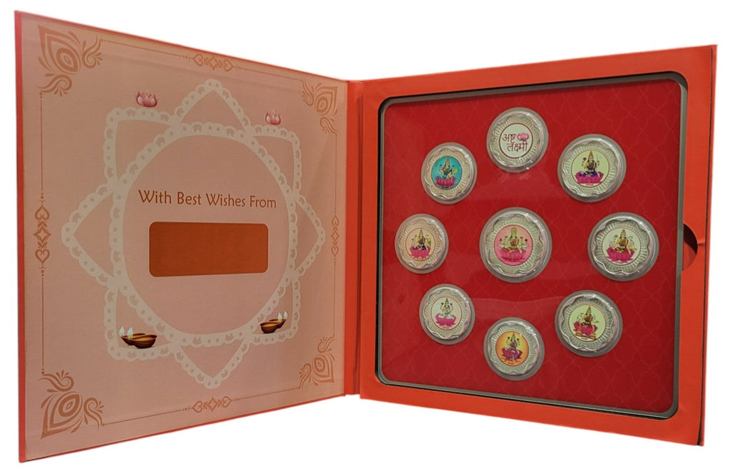 FOLDER LAXMI JI - RED/PINK WITH SILVER COIN LAXMI JI - RED 10 GM (ALL LAXMIJI)