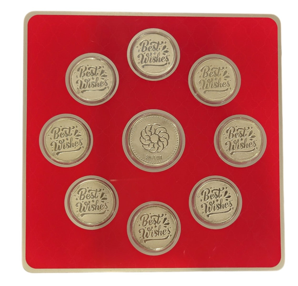 FOLDER HAPPY ANNIVERSARY - RED ROSES WITH SILVER COIN BEST WISHES - PNIK 10 GM (BWX8 + RSX1)