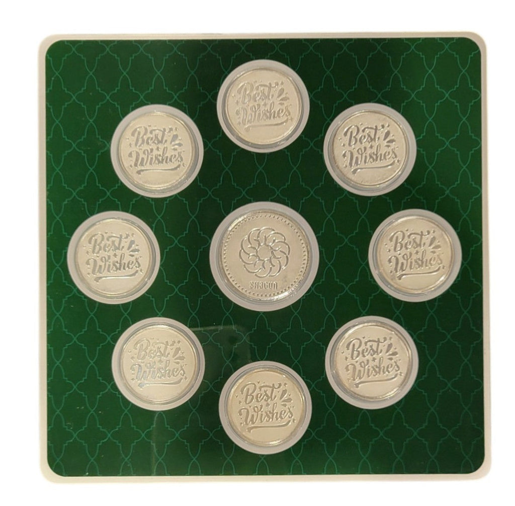 BEST WISHES FOLDER WITH SILVER COIN BEST WISHES - GREEN 10 GM (BWX8 + RSX1)