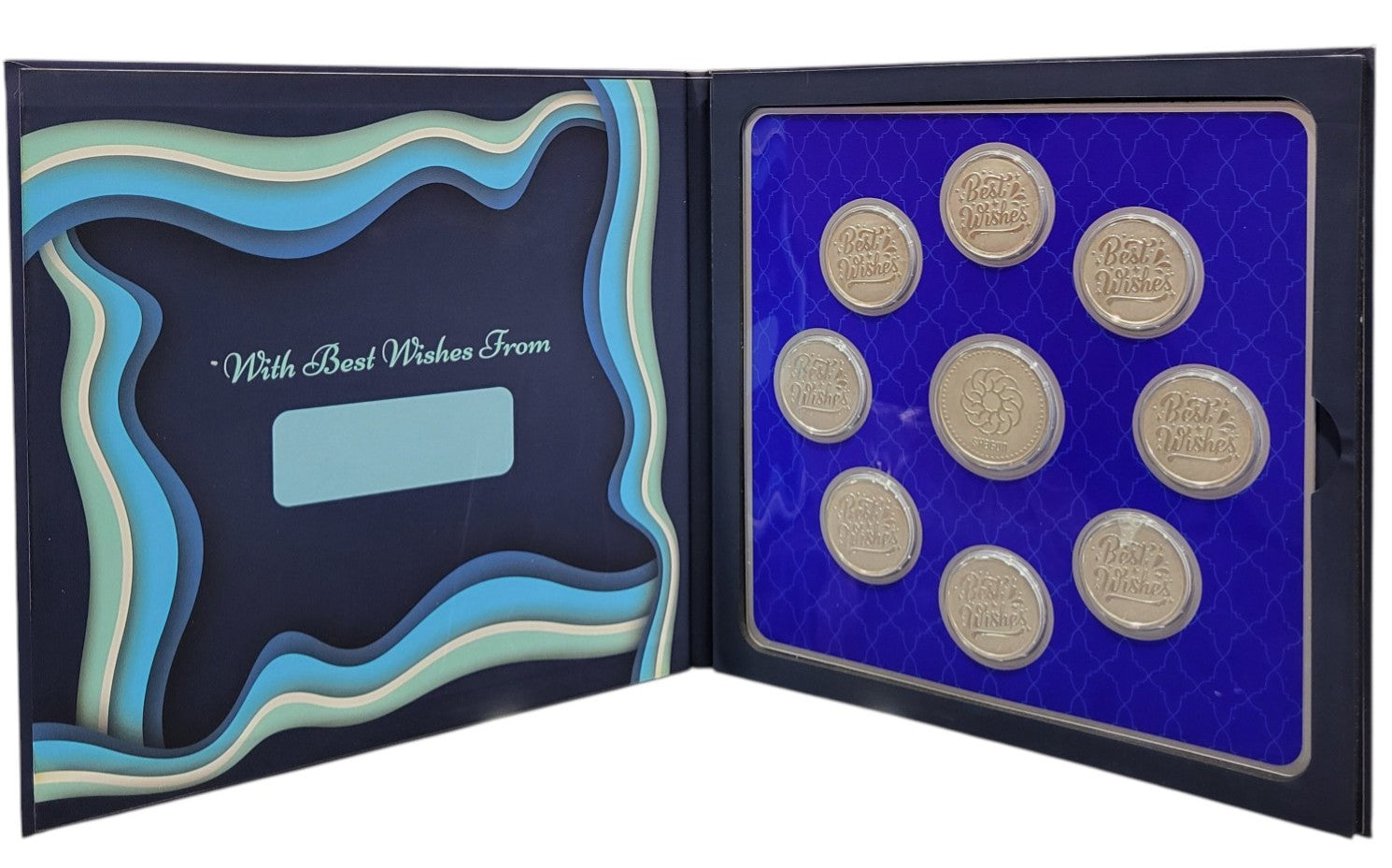 BEST WISHES FOLDER WITH SILVER COIN BEST WISHES - BLUE 10 GM (BWX8 + RSX1)