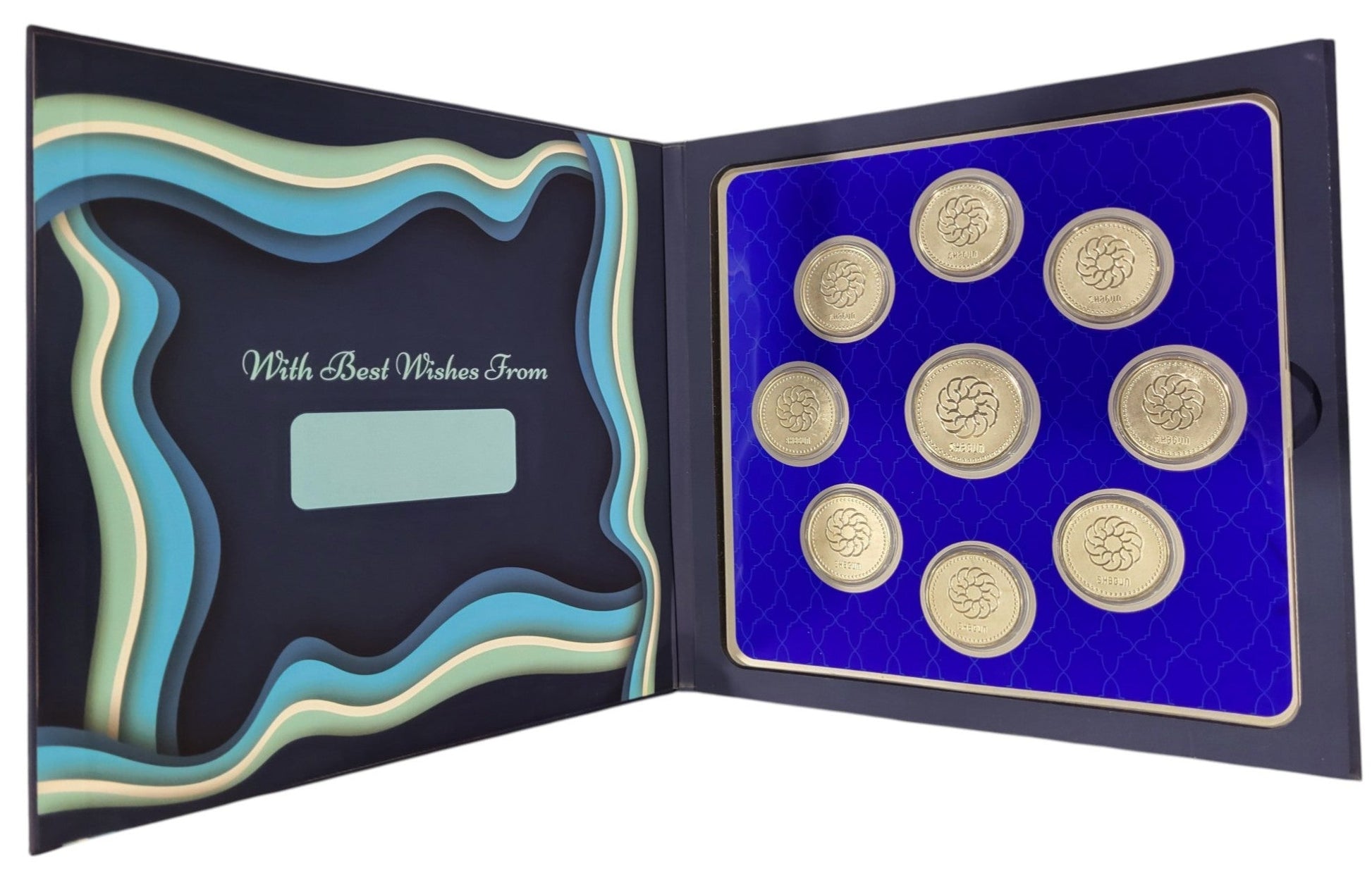 BEST WISHES FOLDER WITH SILVER COIN PLAIN -  BLUE 10 GM (ALL RS-1)