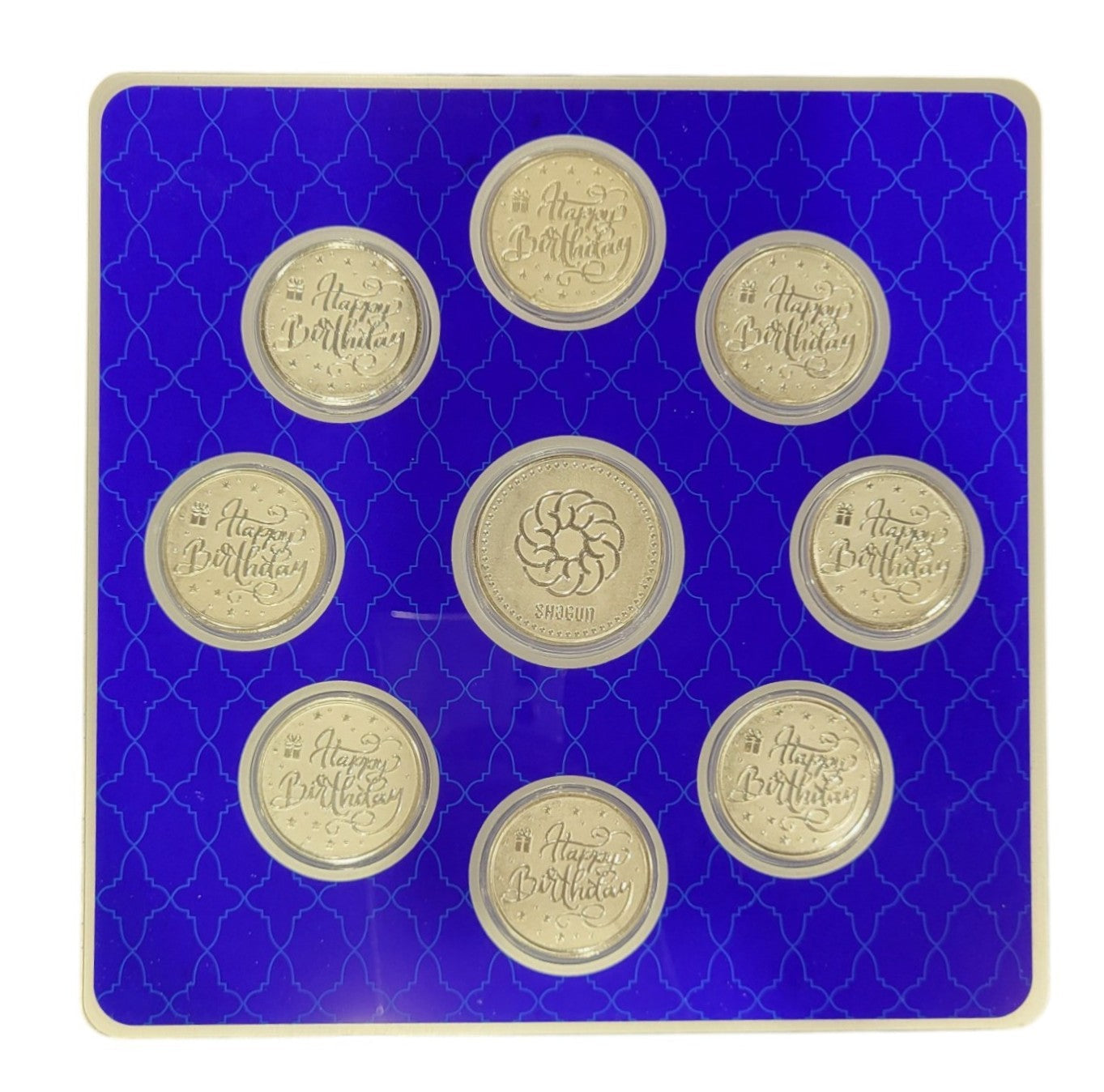 FOLDER HAPPY BIRTHDAY - WH/GREEN WITH SILVER COIN HAPPY BIRTHDAY - BLUE 10 GM (HBX8 + RSX1)