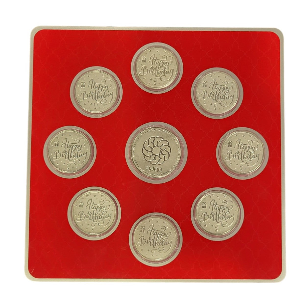 FOLDER HAPPY BIRTHDAY - WH/GREEN WITH SILVER COIN HAPPY BIRTHDAY - PINK 10 GM (HBX8 + RSX1)