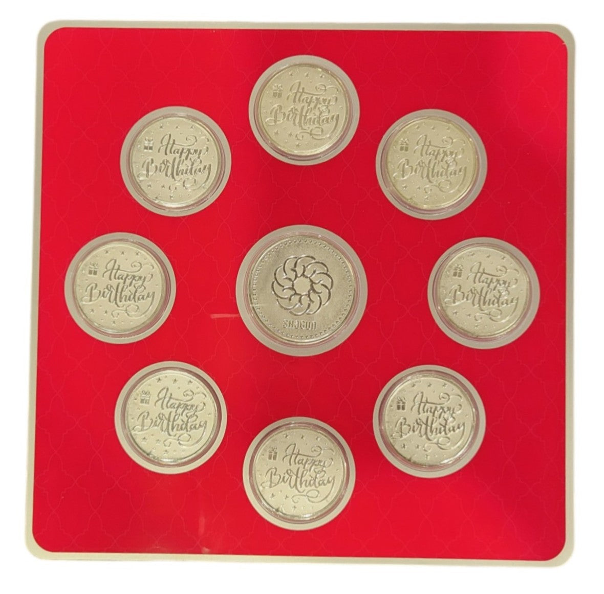FOLDER HAPPY BIRTHDAY - WH/GREEN WITH SILVER COIN HAPPY BIRTHDAY - RED 10 GM (HBX8 + RSX1)