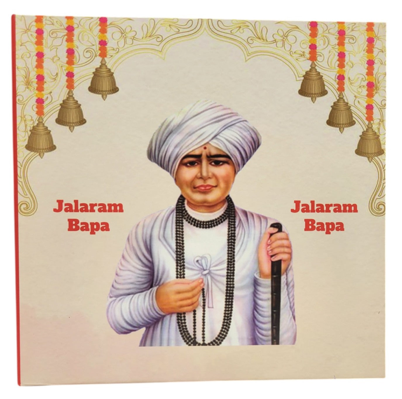 FOLDER JALARAM JI - RED/WH WITH SILVER COIN JALARAM - RED 10 GM (ALL JAARAM)