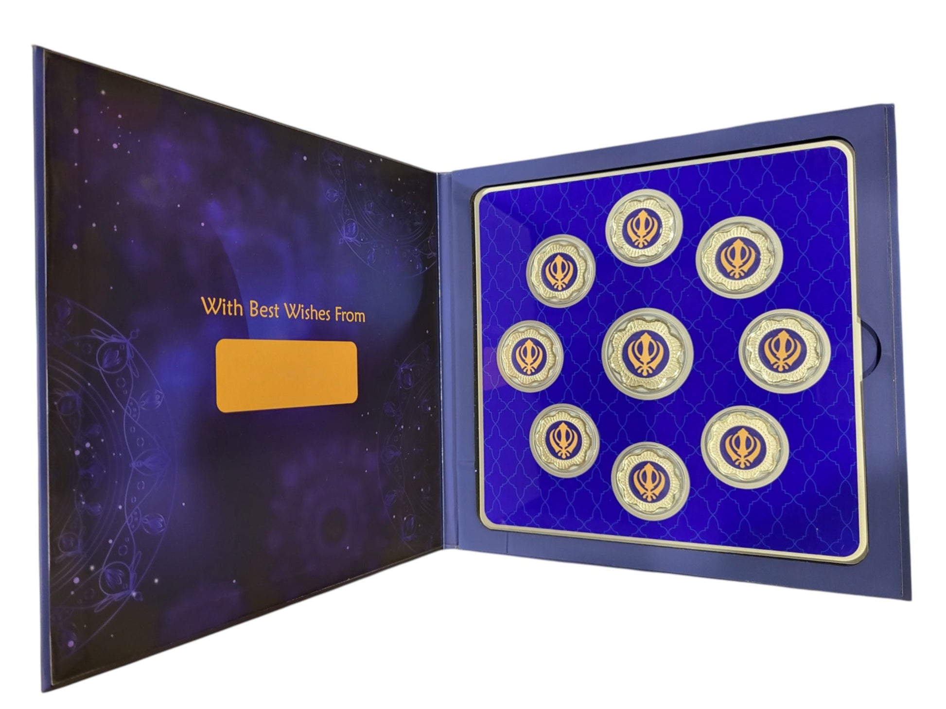 MUSICAL BOX- KHANDA - BLUE WITH SILVER COIN KHANDA - BLUE 10 GM (ALL KHANDA)