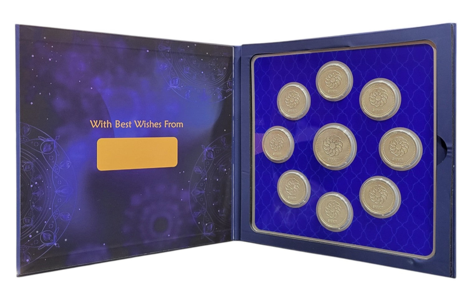 FOLDER KHANDA - BLUE WITH SILVER COIN PLAIN -  BLUE 10 GM (ALL RS-1)