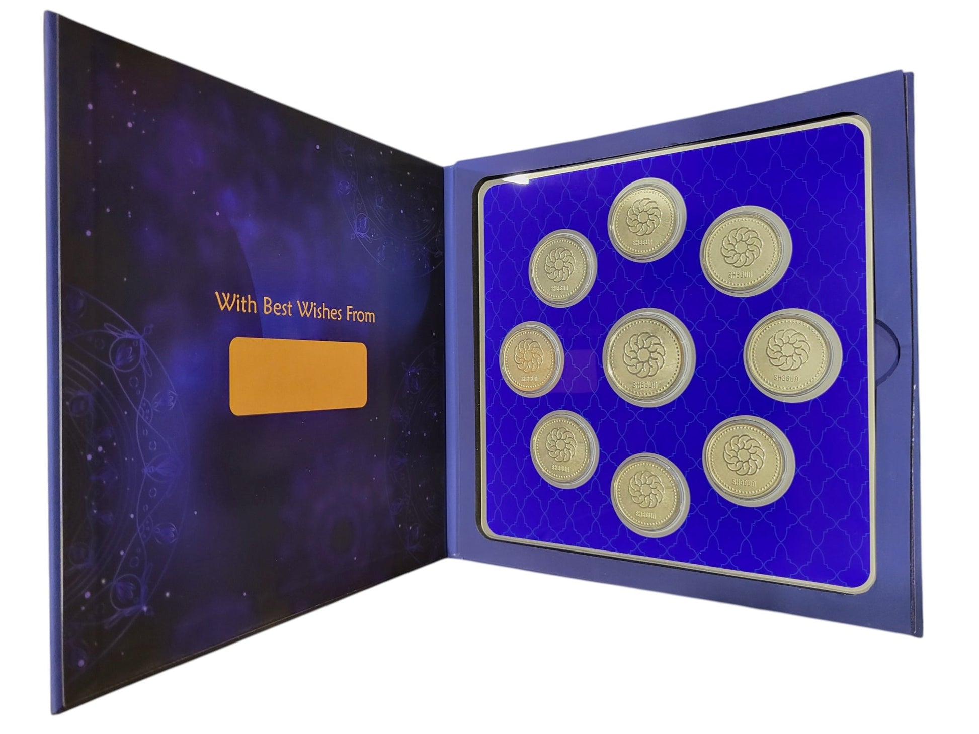 FOLDER KHANDA - BLUE WITH SILVER COIN PLAIN -  BLUE 10 GM (ALL RS-1)