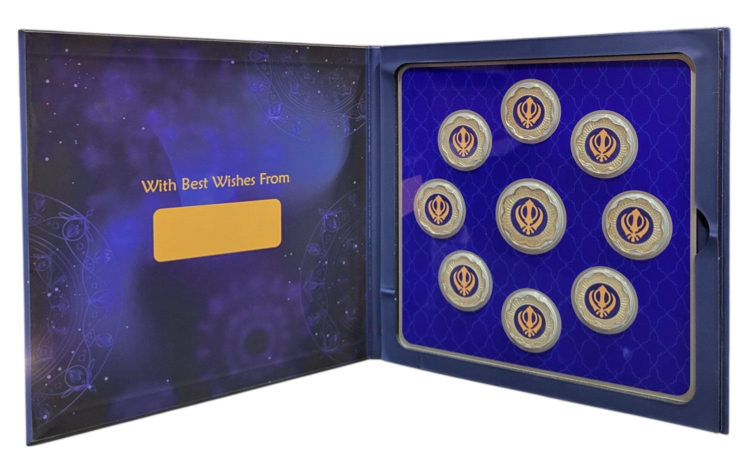 MUSICAL BOX- KHANDA - BLUE WITH SILVER COIN KHANDA - BLUE 10 GM (ALL KHANDA)