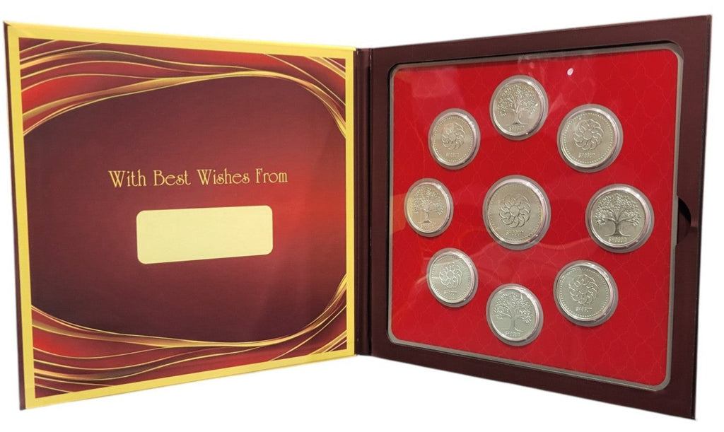 FOLDER PLAIN - MAROON WITH SILVER COIN BEST WISHES - RED 10 GM (BWX8 + RSX1)