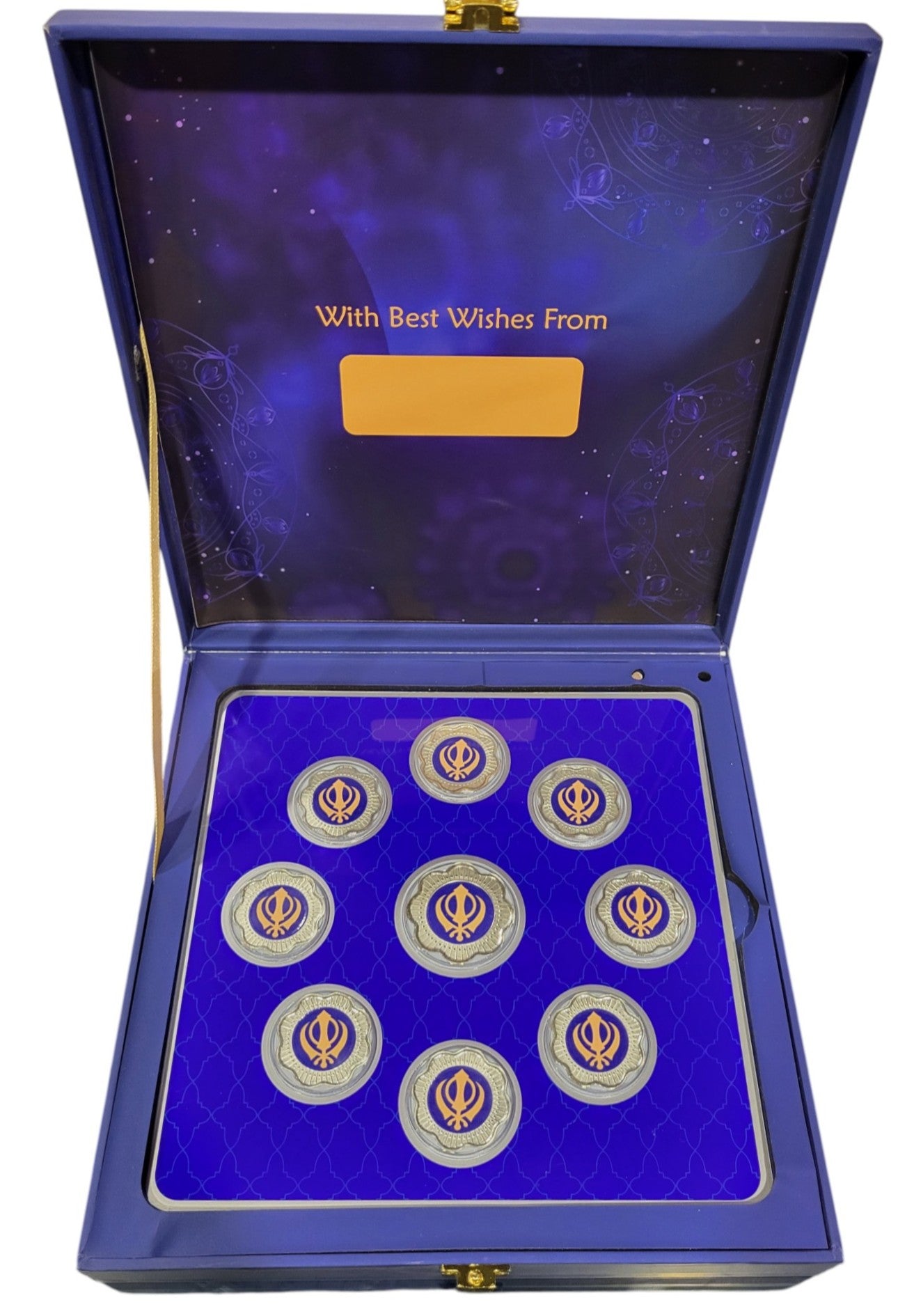 FOLDER KHANDA - BLUE WITH SILVER COIN KHANDA - BLUE 10 GM (ALL KHANDA)