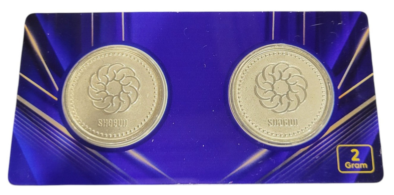 SILVER COIN ROUND SHAGUN - DARK BLUE 2 GM (1X2) WITH BOX