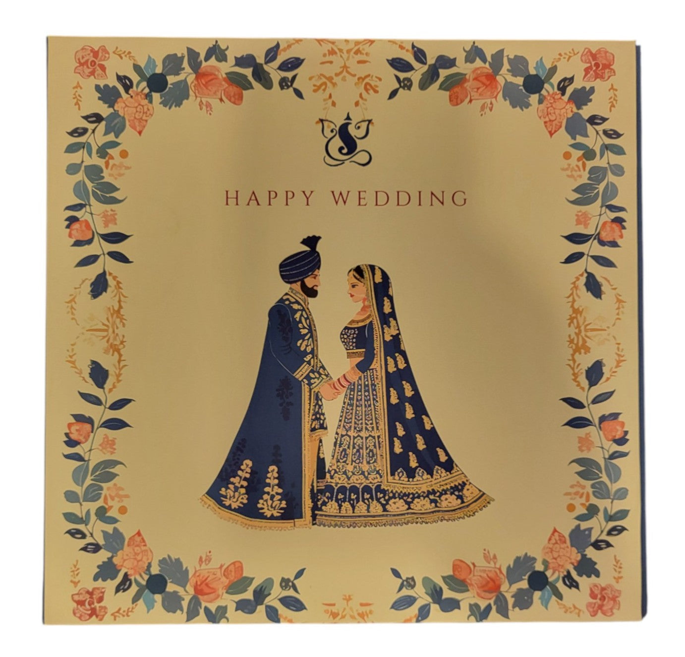 FOLDER HAPPY WEDDING JI - YELLOW/BLUE WITH SILVER COIN SHUBHVIVAH - PINK 10 GM (ALL 7 VACHAN)