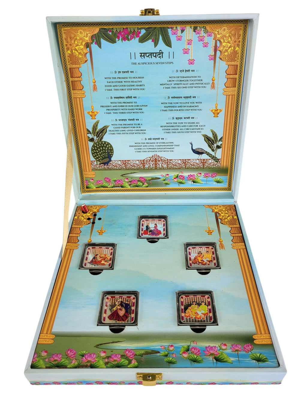 WEDDING 5 FUNTION SILVER COIN MUSICAL BOX 10 GM X 5 =50 GM