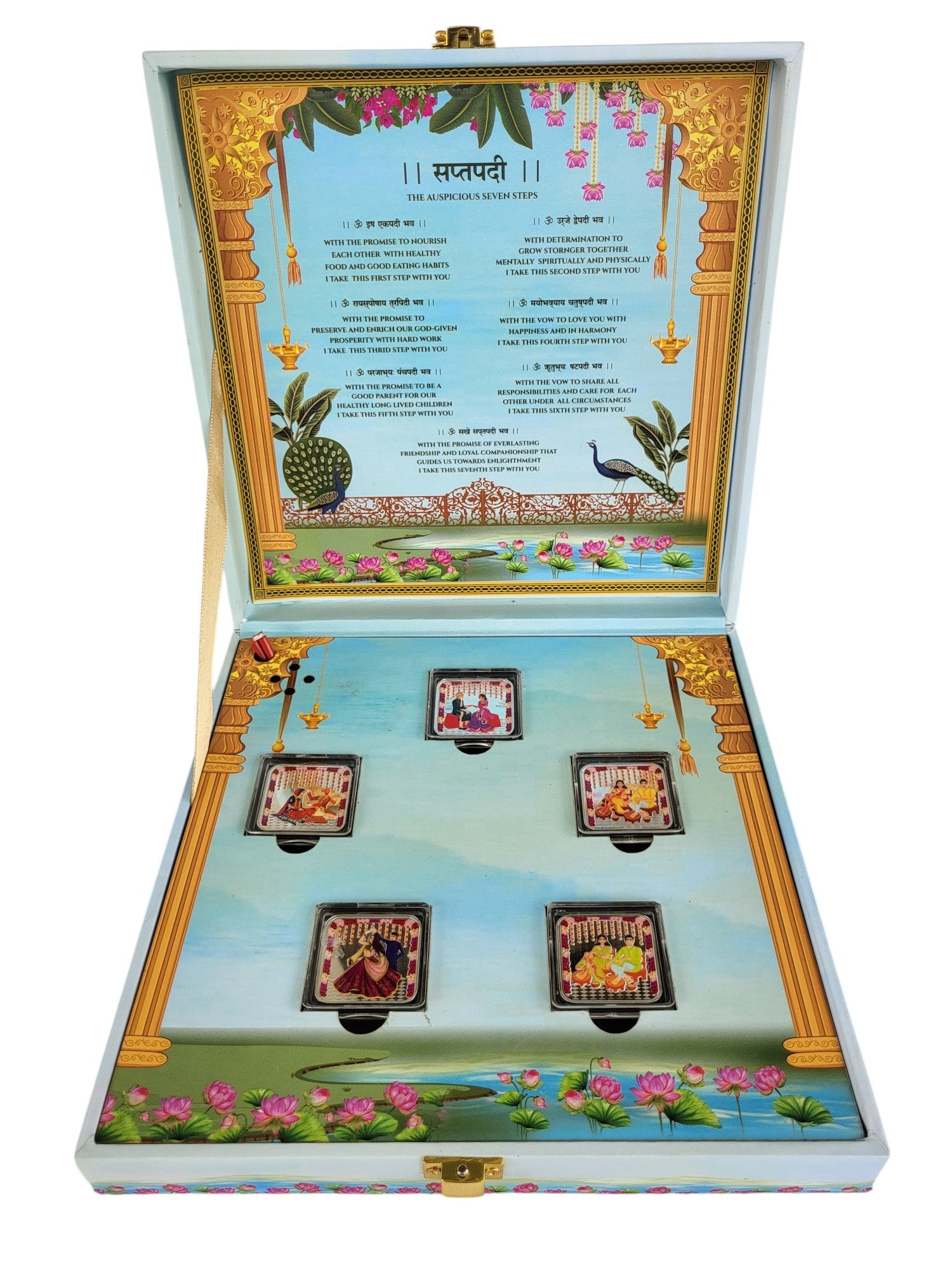 WEDDING 5 FUNTION SILVER COIN MUSICAL BOX 10 GM X 5 =50 GM