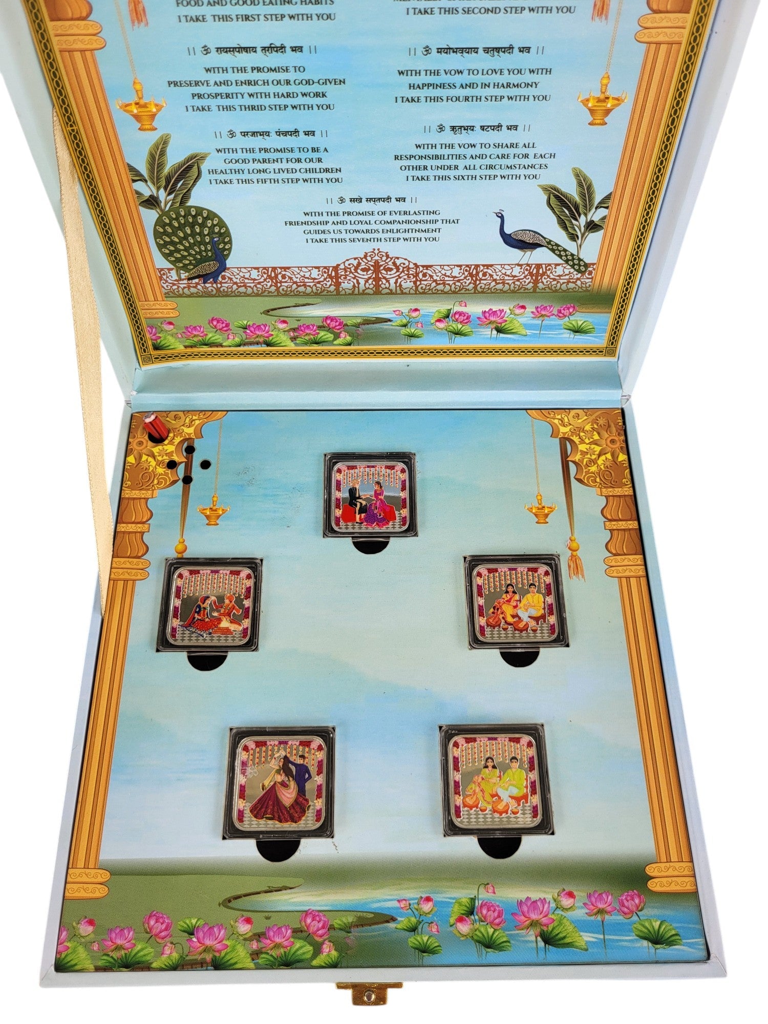 WEDDING 5 FUNTION SILVER COIN MUSICAL BOX 10 GM X 5 =50 GM
