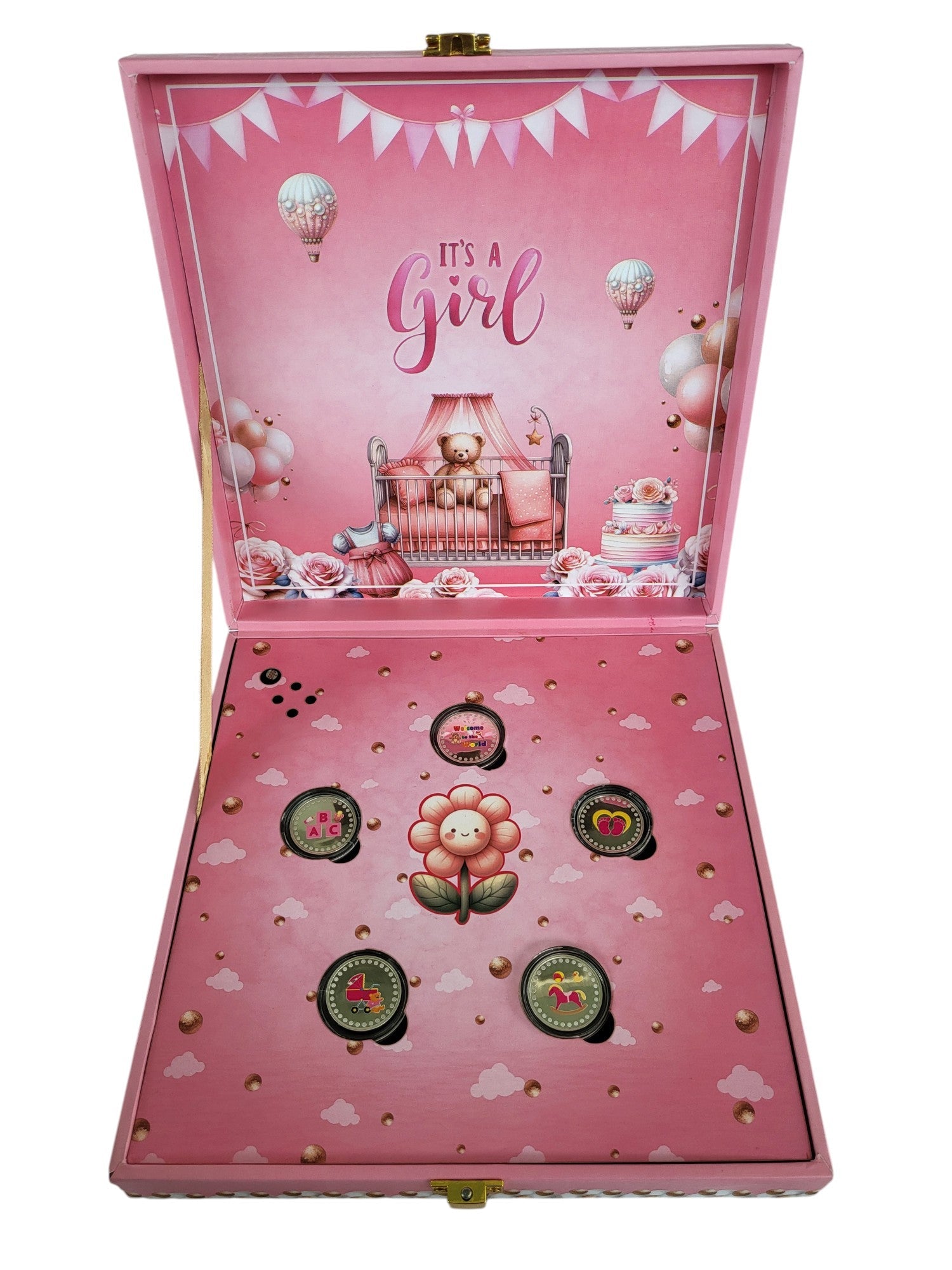 BABY GIRL SILVER COIN MUSICAL BOX 2.5 GM X 5 =12.5GM