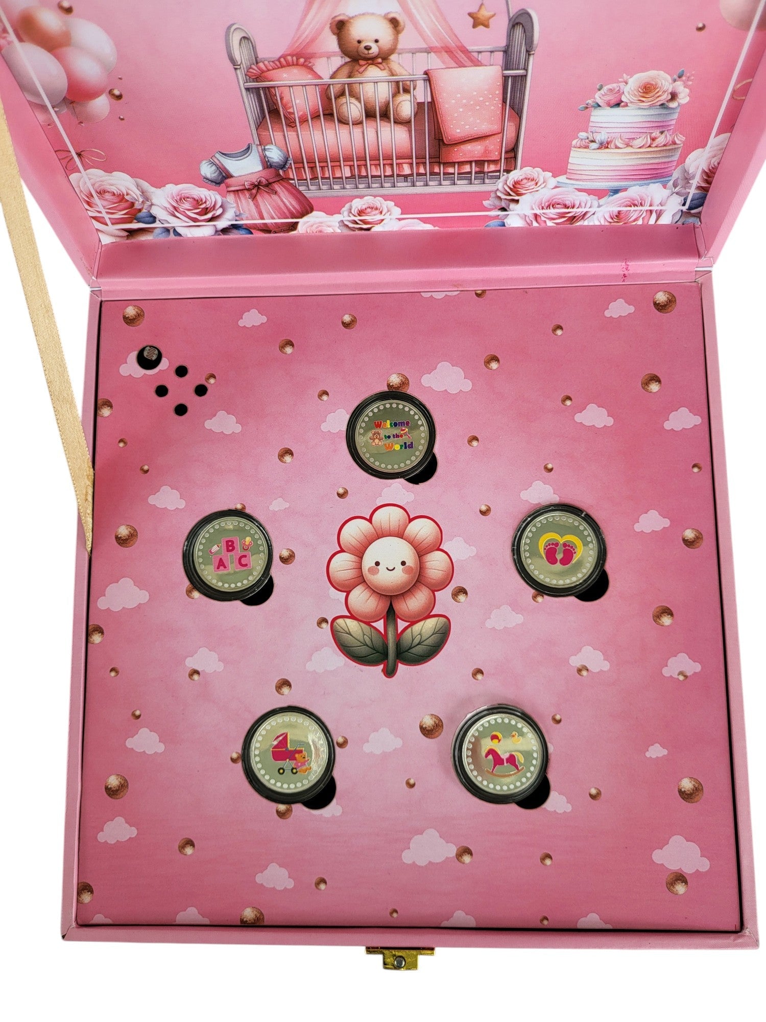 BABY GIRL SILVER COIN MUSICAL BOX 2.5 GM X 5 =12.5GM