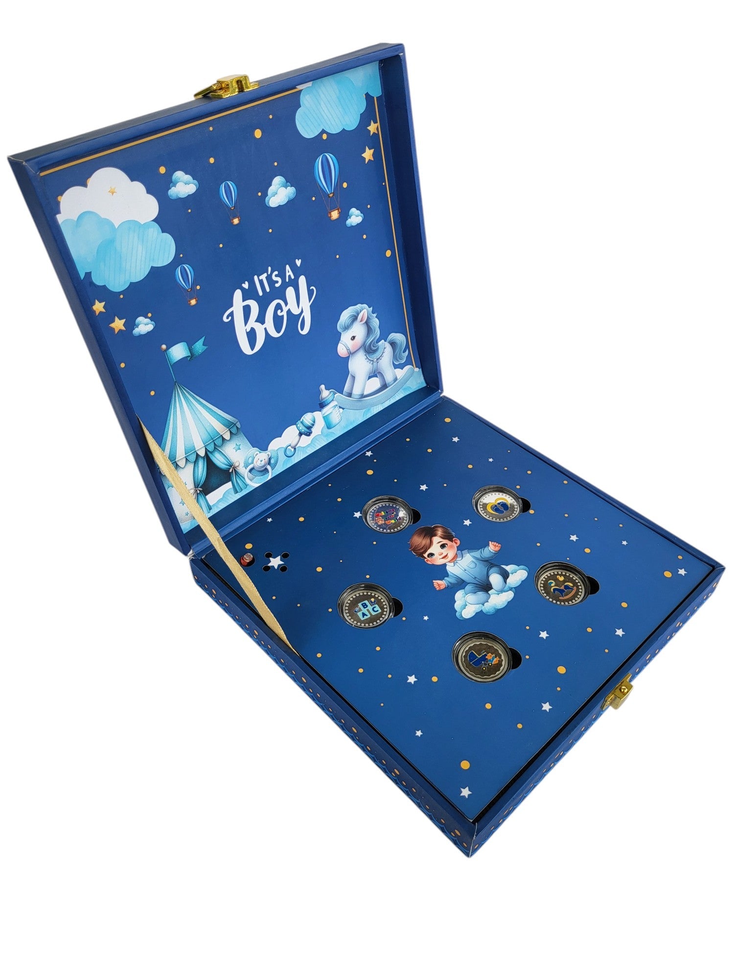 BABY BOY SILVER COIN MUSICAL BOX 2.5 GM X 5 =12.5GM