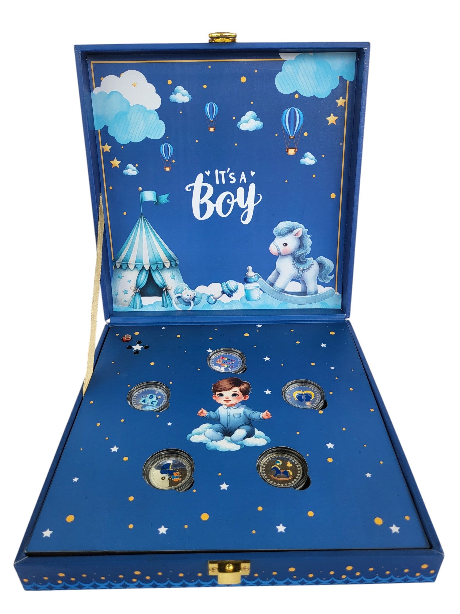 BABY BOY SILVER COIN MUSICAL BOX 2.5 GM X 5 =12.5GM