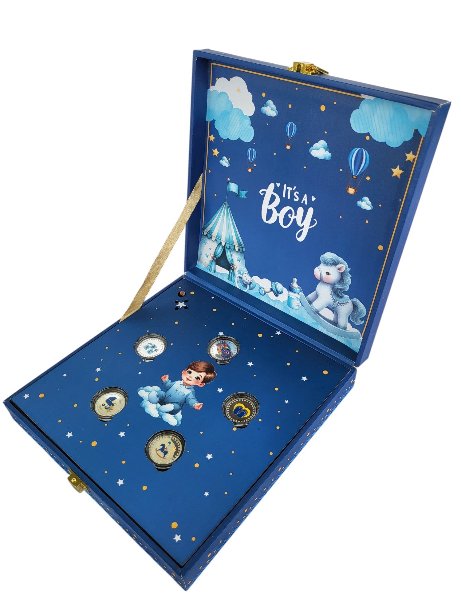 BABY BOY SILVER COIN MUSICAL BOX 2.5 GM X 5 =12.5GM