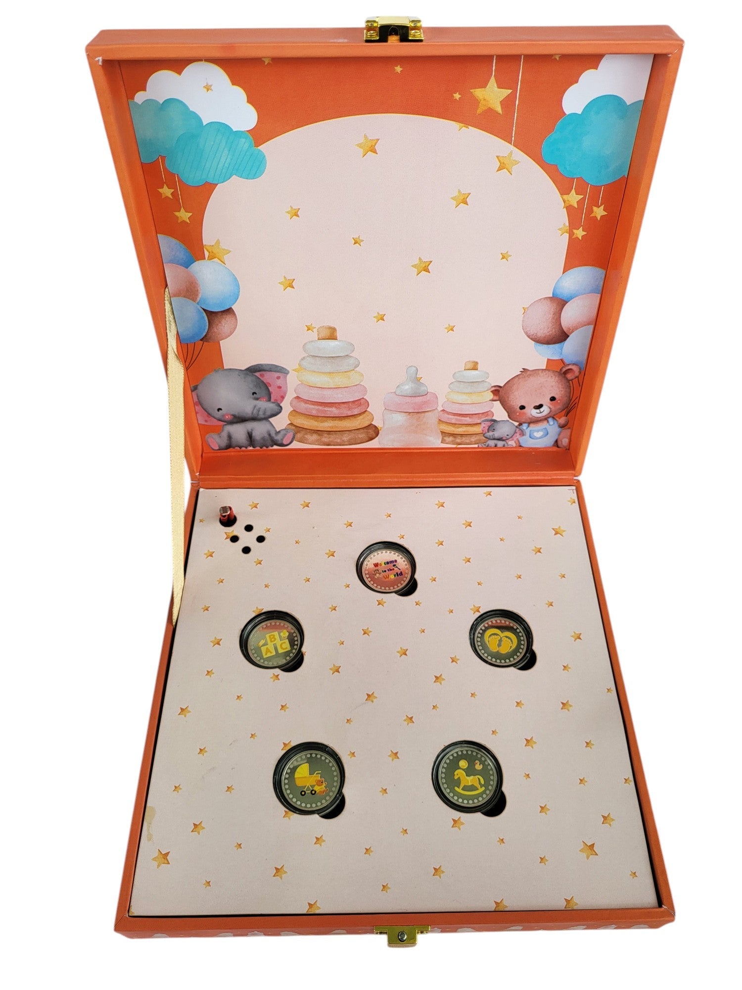 WELCOME BABY SILVER COIN MUSICAL BOX 2.5 GM X 5 =12.5GM