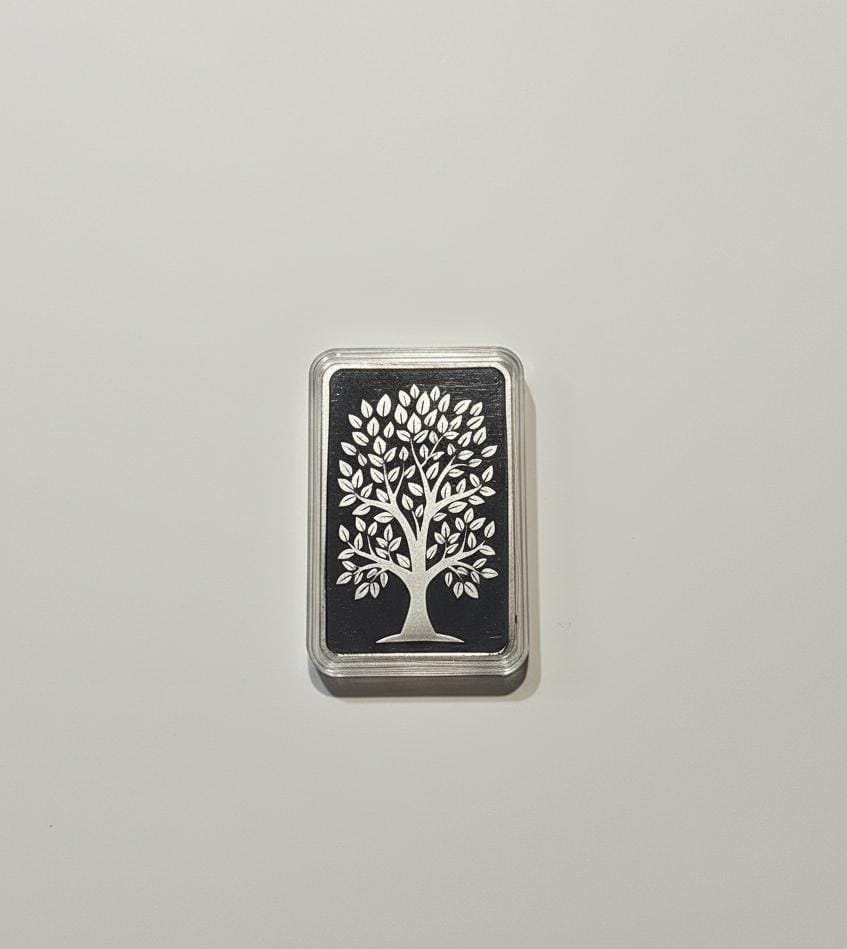 250 GM SILVER BAR WITH DECORATED BOX