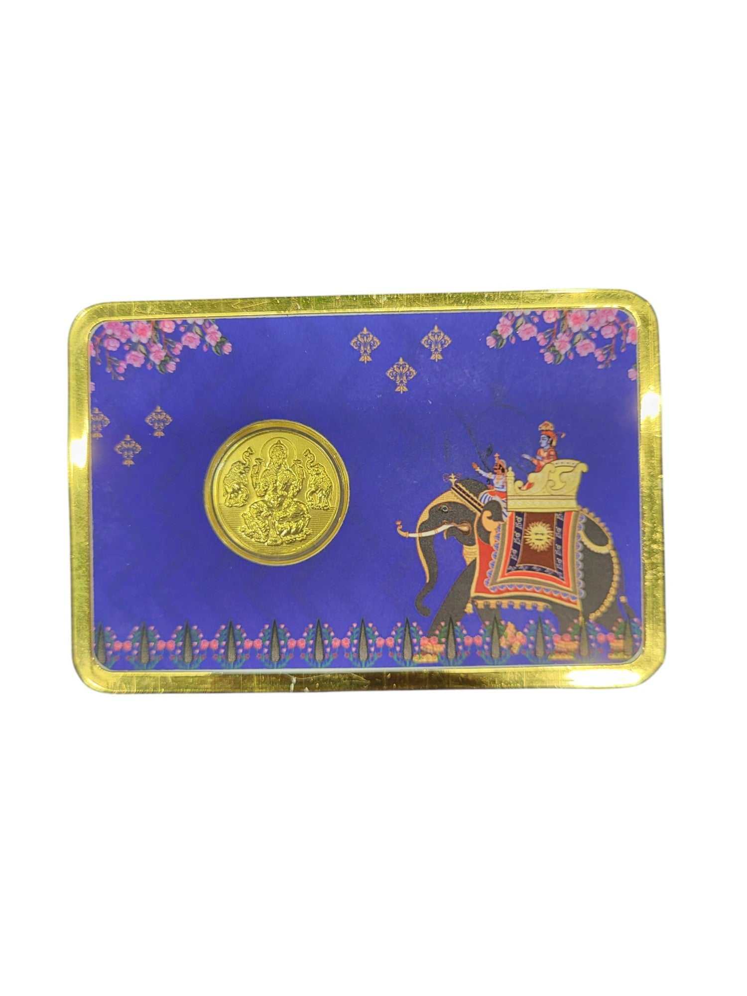 GOLD COIN 100MG LAXMI WITH DESIGNER CARD