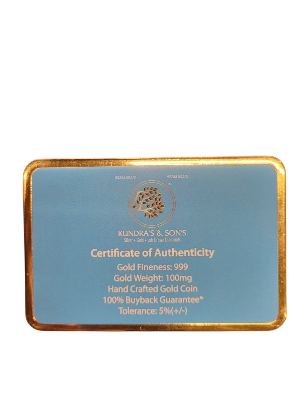 GOLD COIN 100MG TREE WITH DESIGNER CARD (2)