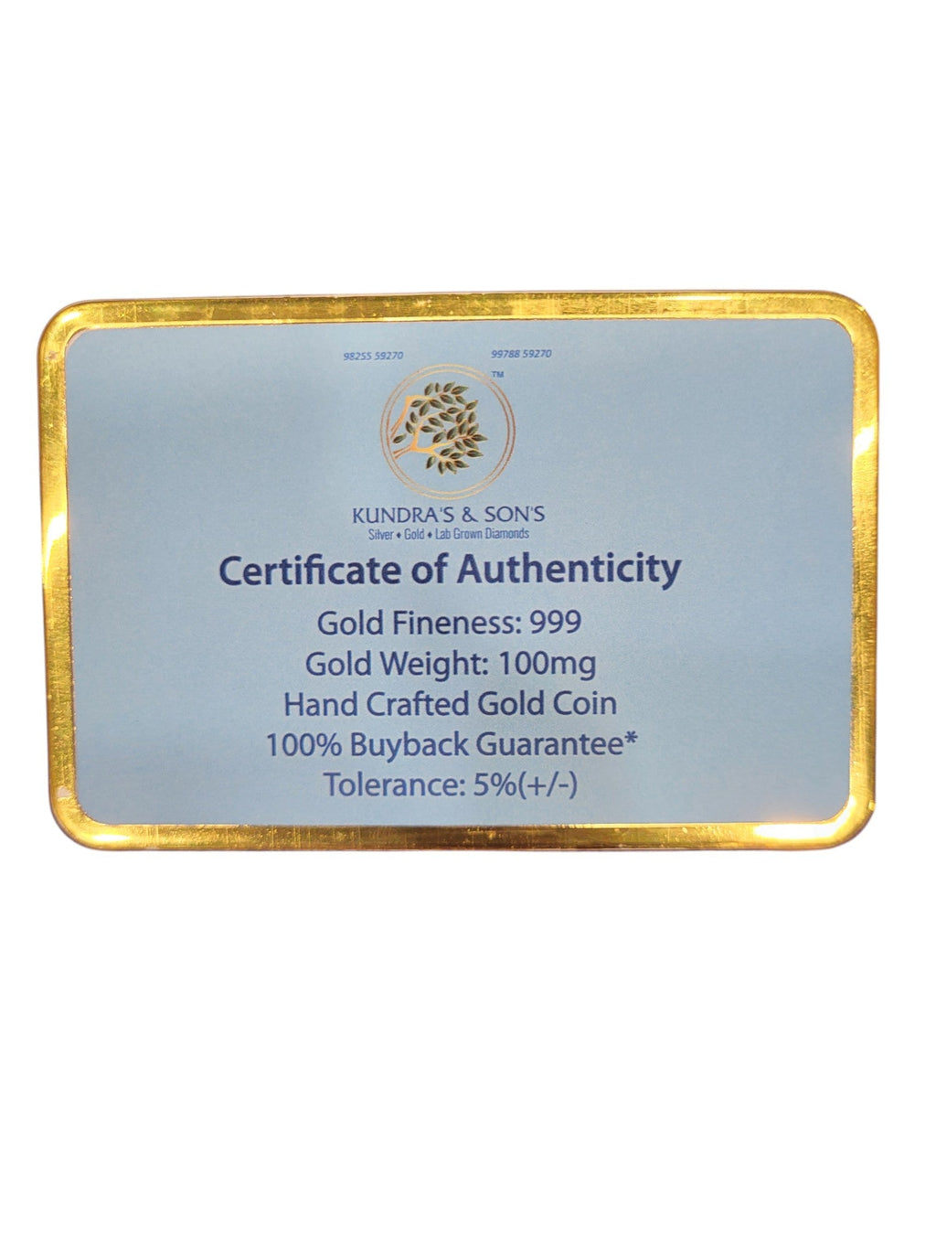 GOLD COIN 100MG GANESH WITH DESIGNER CARD (1)